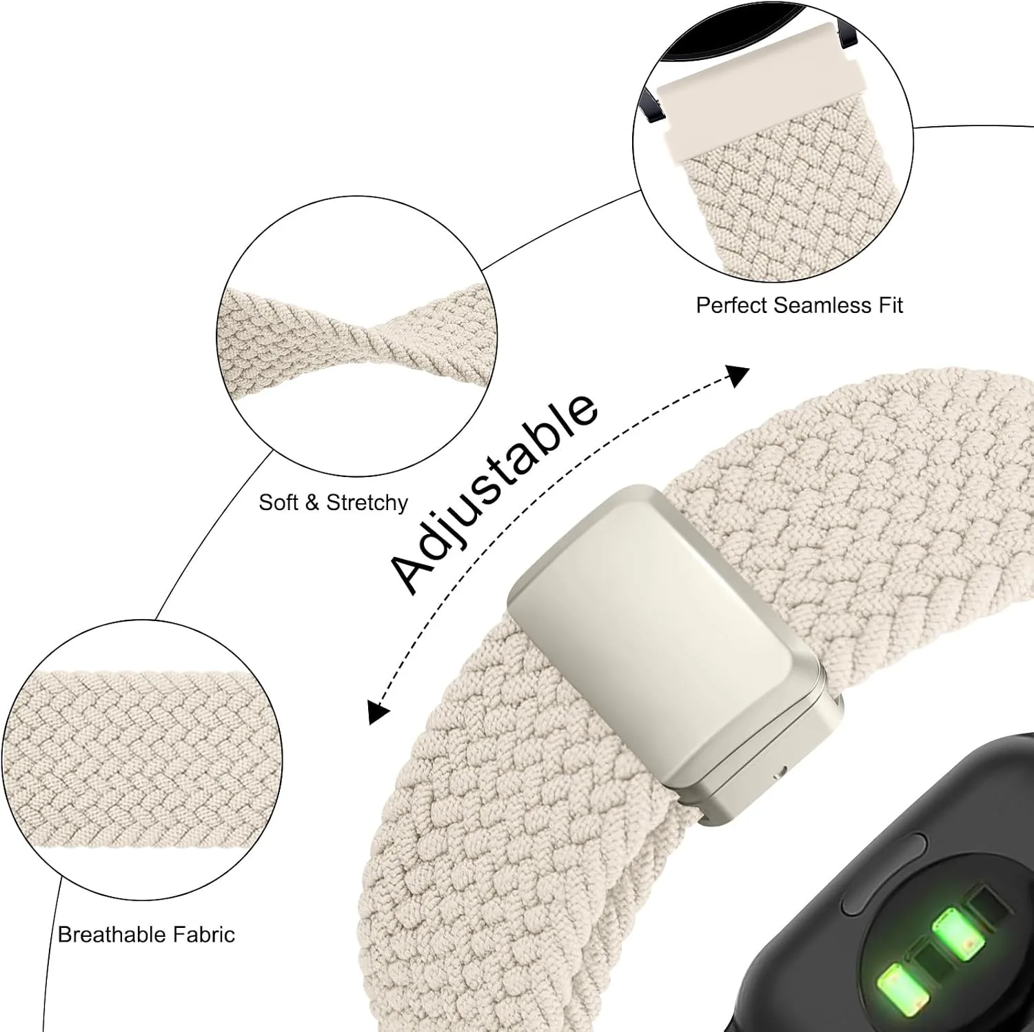 Amzpas Magnetic Braided Strap for COROS PACE 4 / PACE 3 / Pro/APEX 2 Pro/APEX Pro/APEX 46mm, 22mm Soft Nylon Sport WristBand Compatible with ACoros Pace 4/3 Watch Women Men