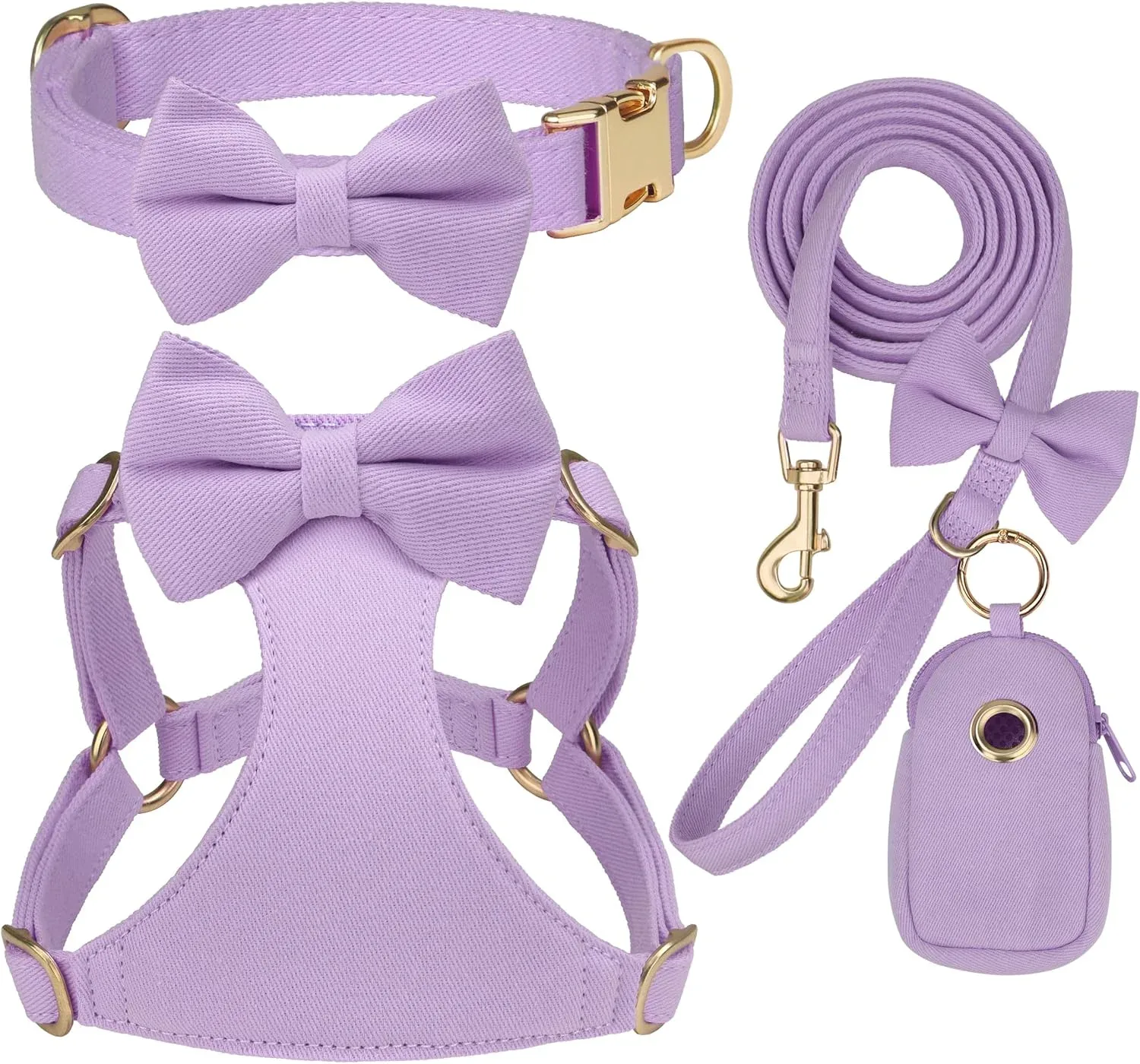 Arnés para perro pequeño Beirui con correa y collar, púrpura, talla XXS