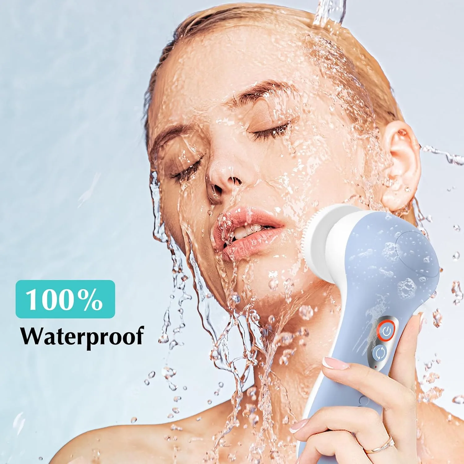 COSLUS FBX04 Facial Cleansing Brush Scrubber, 3-in-1 Bi‑Directional Spin