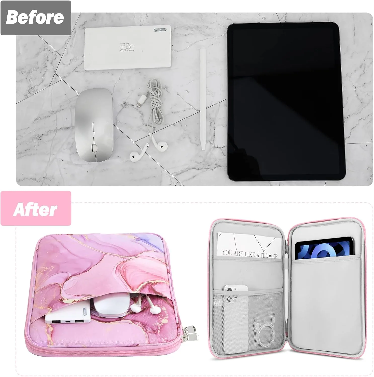 MoKo 9-11 Inch Tablet Sleeve Bag Carrying Case with Accessory Pocket