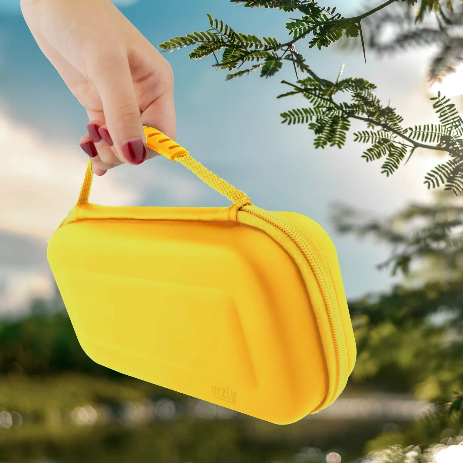 Orzly Case for Nintendo Switch Lite - Portable Travel Carry Case with storage for Switch Lite Games & Accessories [Yellow]