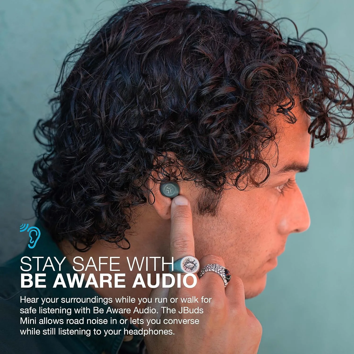 JLab JBuds Mini True Wireless Earbuds, Bluetooth Multipoint, Sage