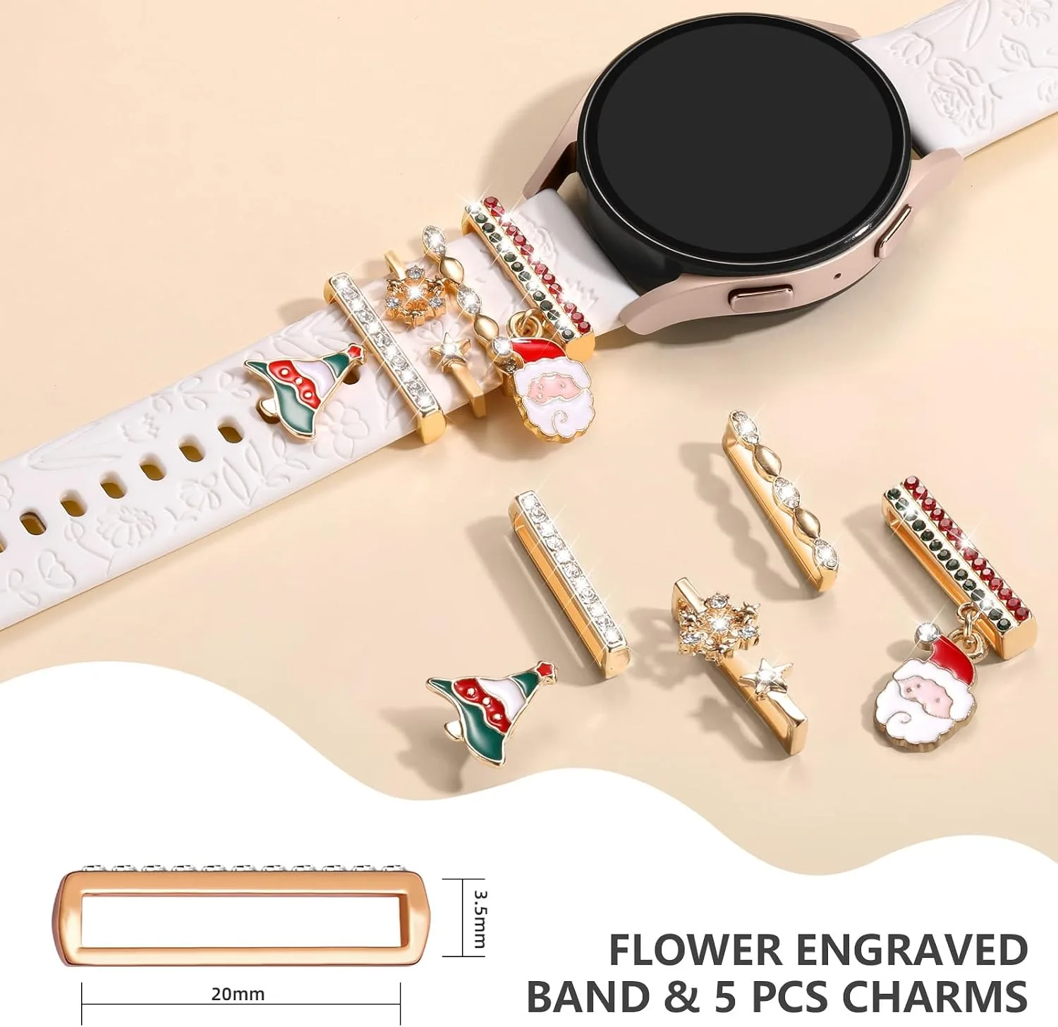 DaQin Flower Engraved Band Compatible with Samsung Galaxy Watch 7 Bands