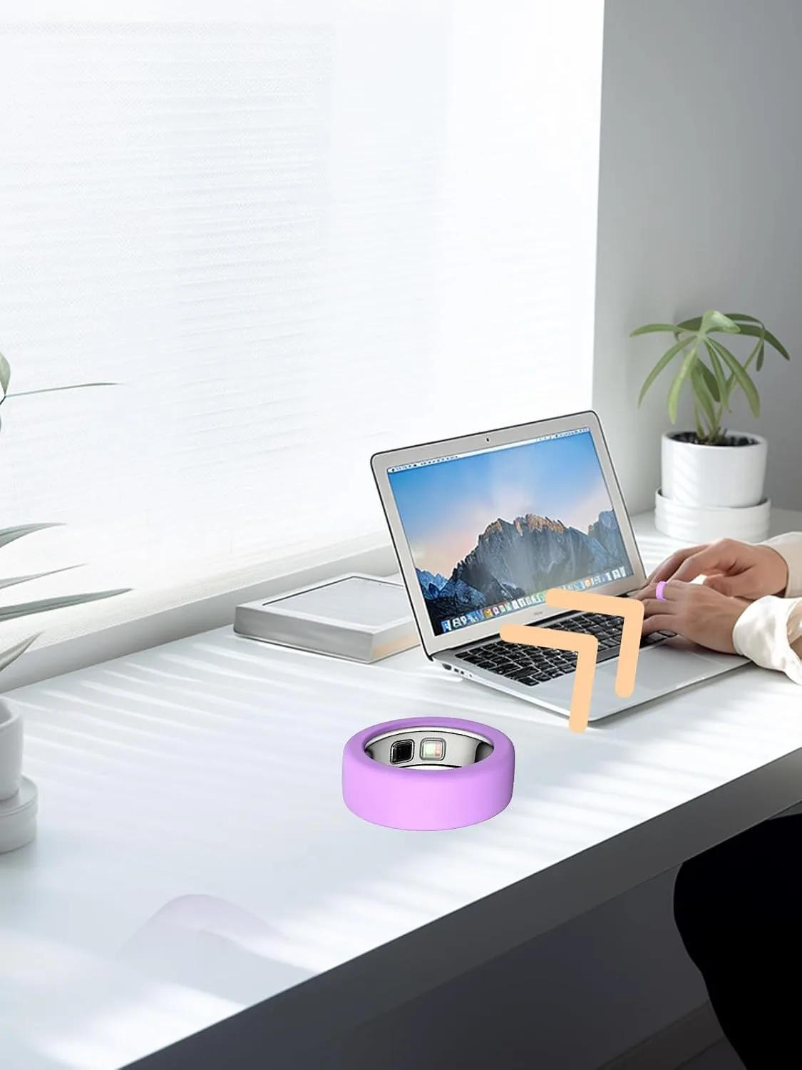 for OURA Ring5 Silicone Ring Protector Case.(Size:6~9)-Black+Purple