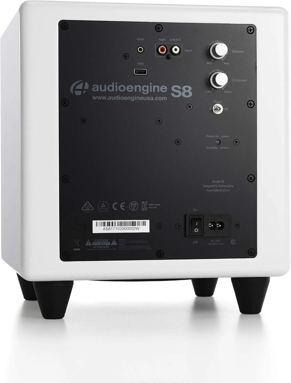 Audioengine S8 Powered Subwoofer – 250W Wireless-Ready 8-Inch Bass Speaker