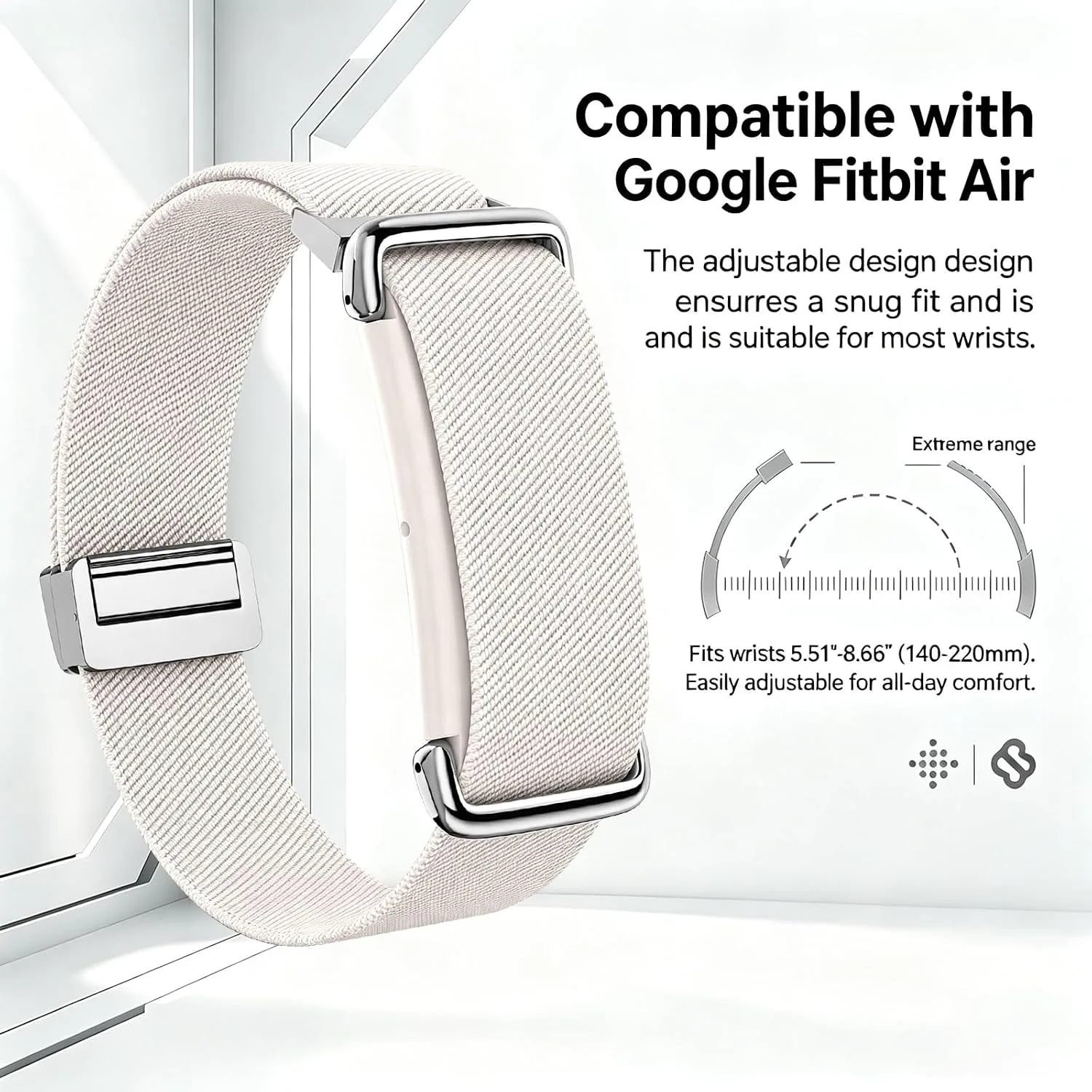 Magnetic Sport Nylon Band Compatible with Google Fitbit Air Active Band