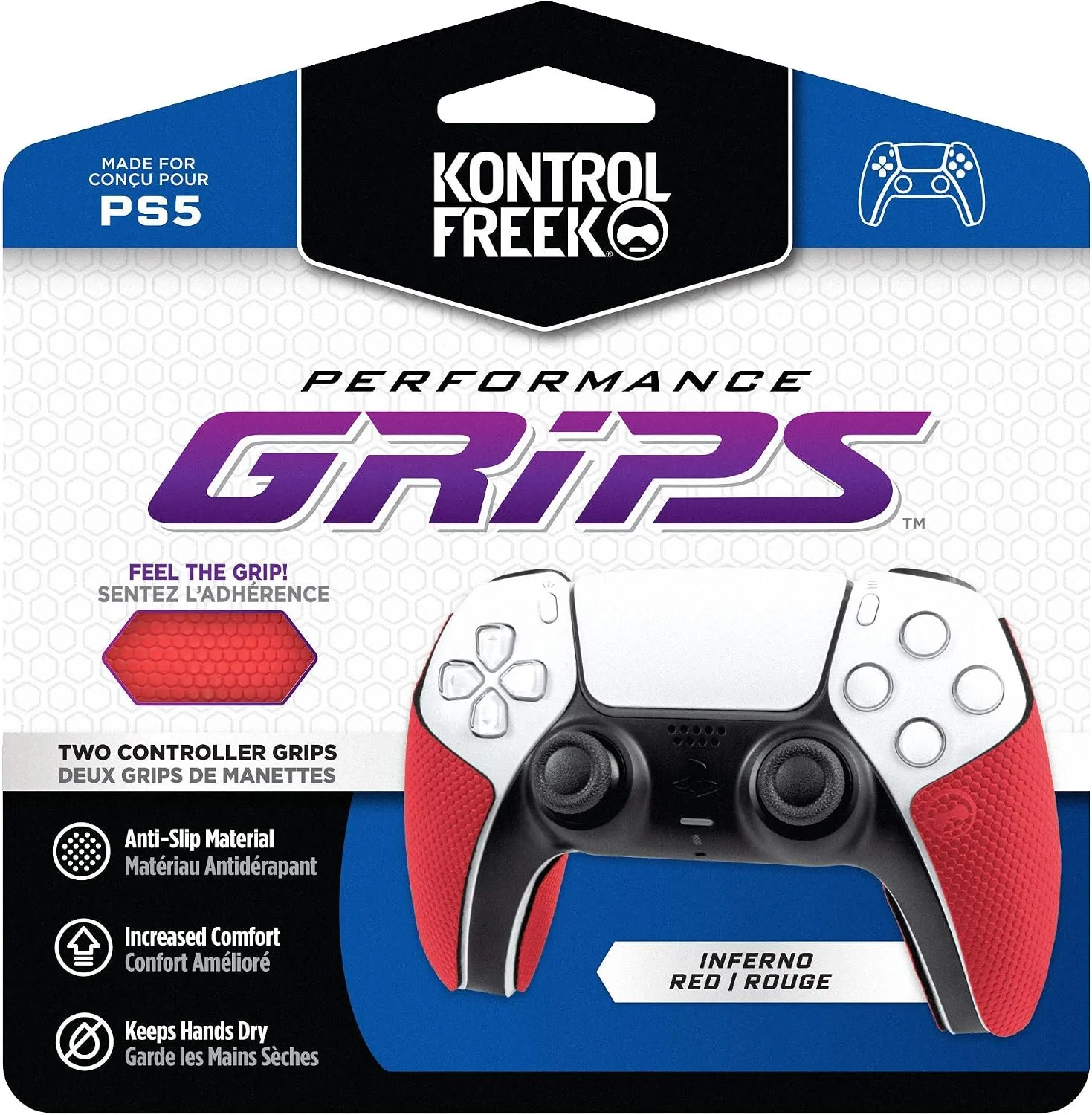 Grips KontrolFreek Performance para control PlayStation 5 Inferno Rojo