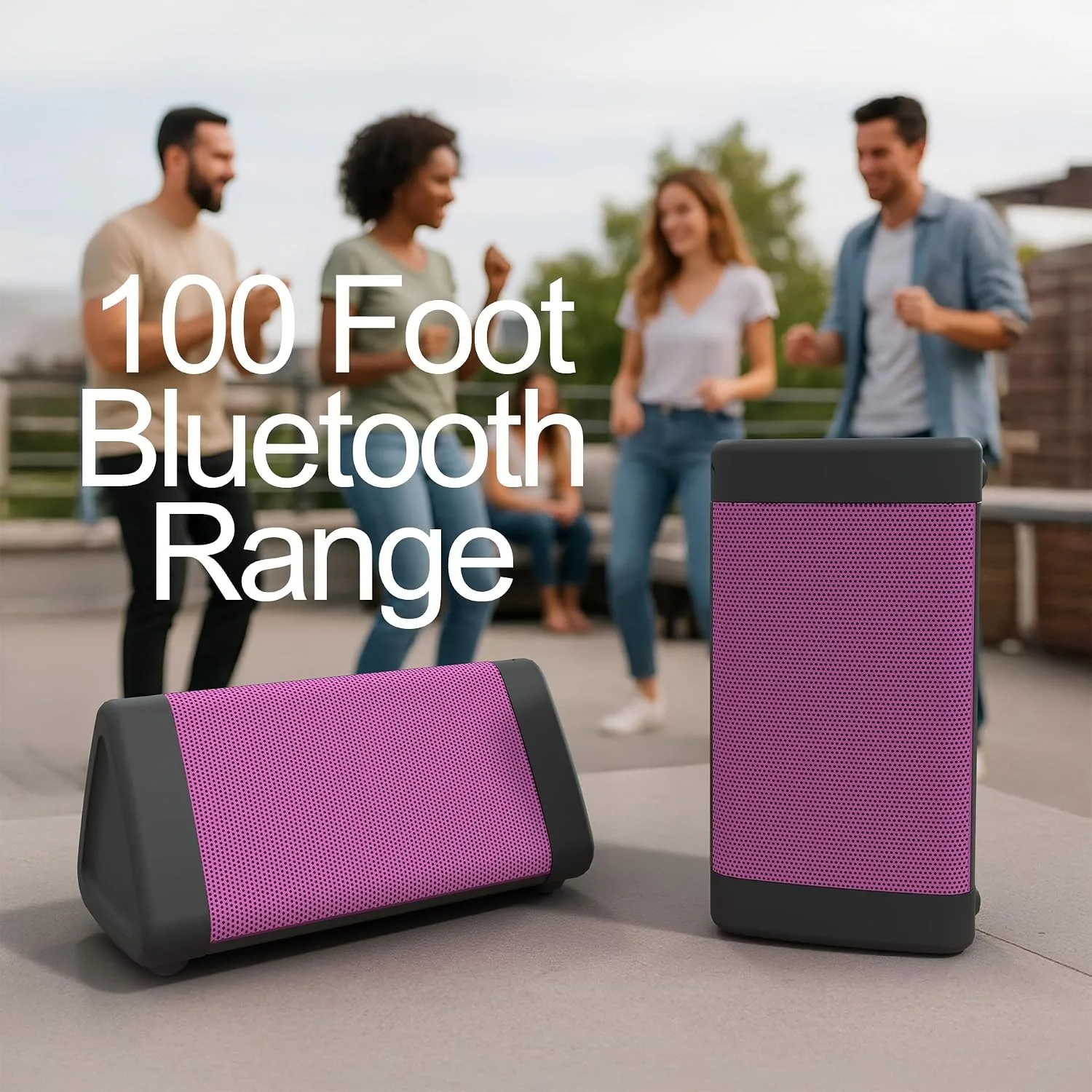 OontZ Angle 3 Gen 4 Portable Bluetooth Speaker, 12W, 24-Hour Playtime, Pink