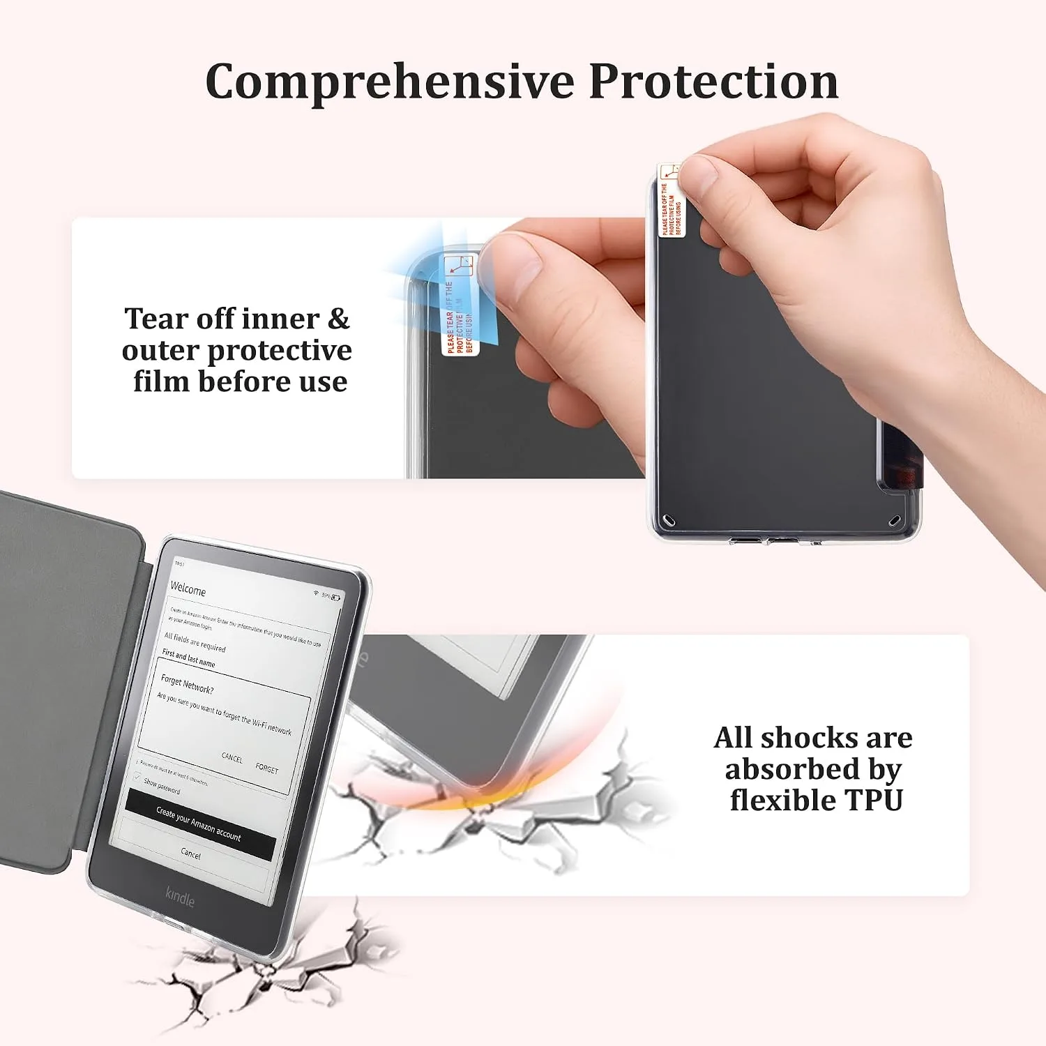 Clear Case for 7'' Kindle Paperwhite 12th Gen 2024 & Colorsoft