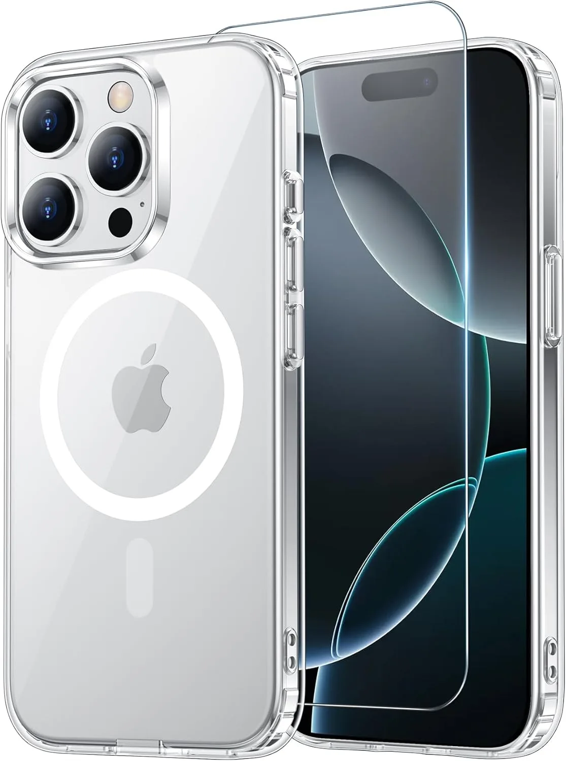 Temdan for iPhone 16 Pro Case with Screen Protector Clear