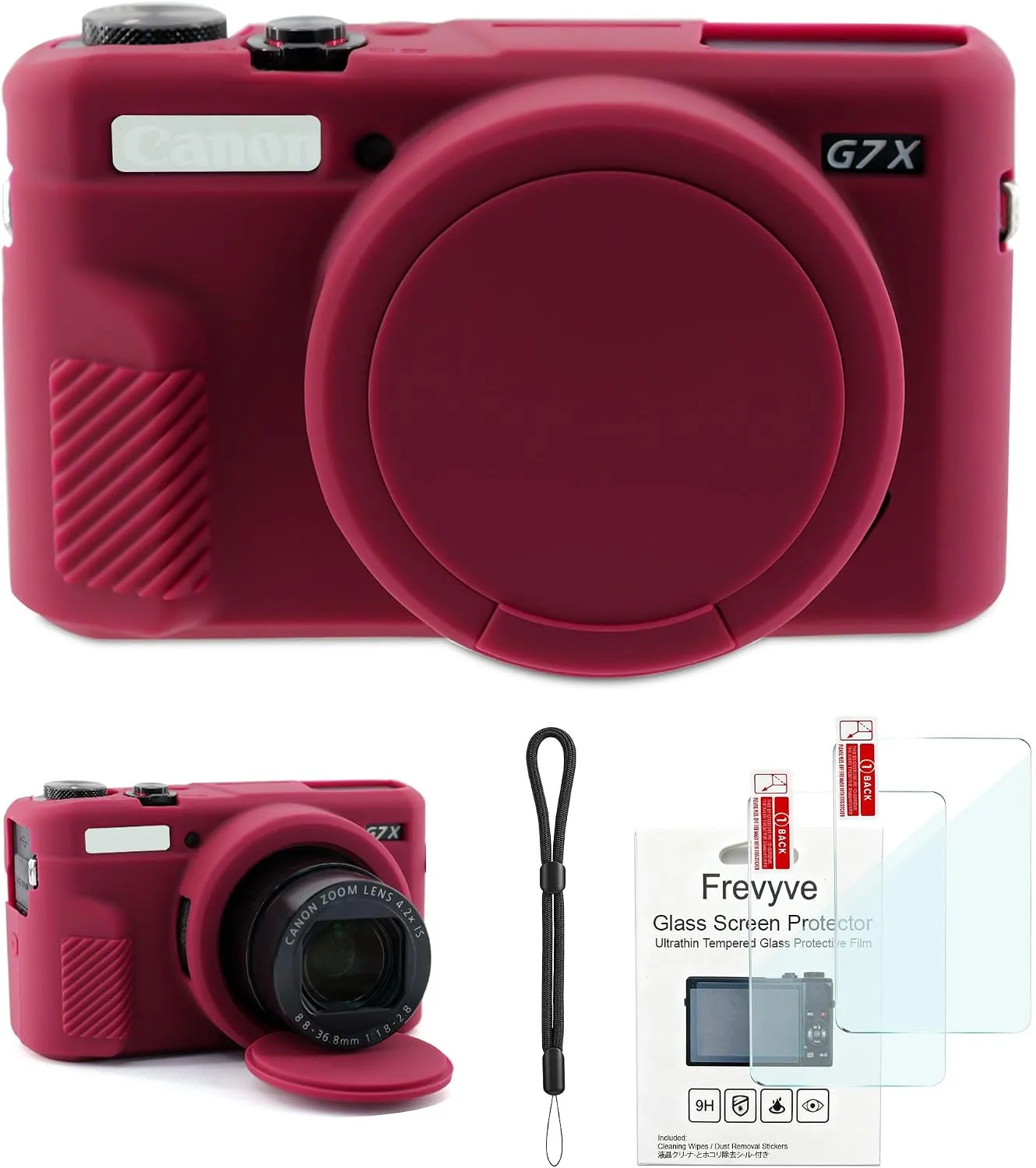 Camera Case for Canon G7X Mark II / G7X II - Dark Red