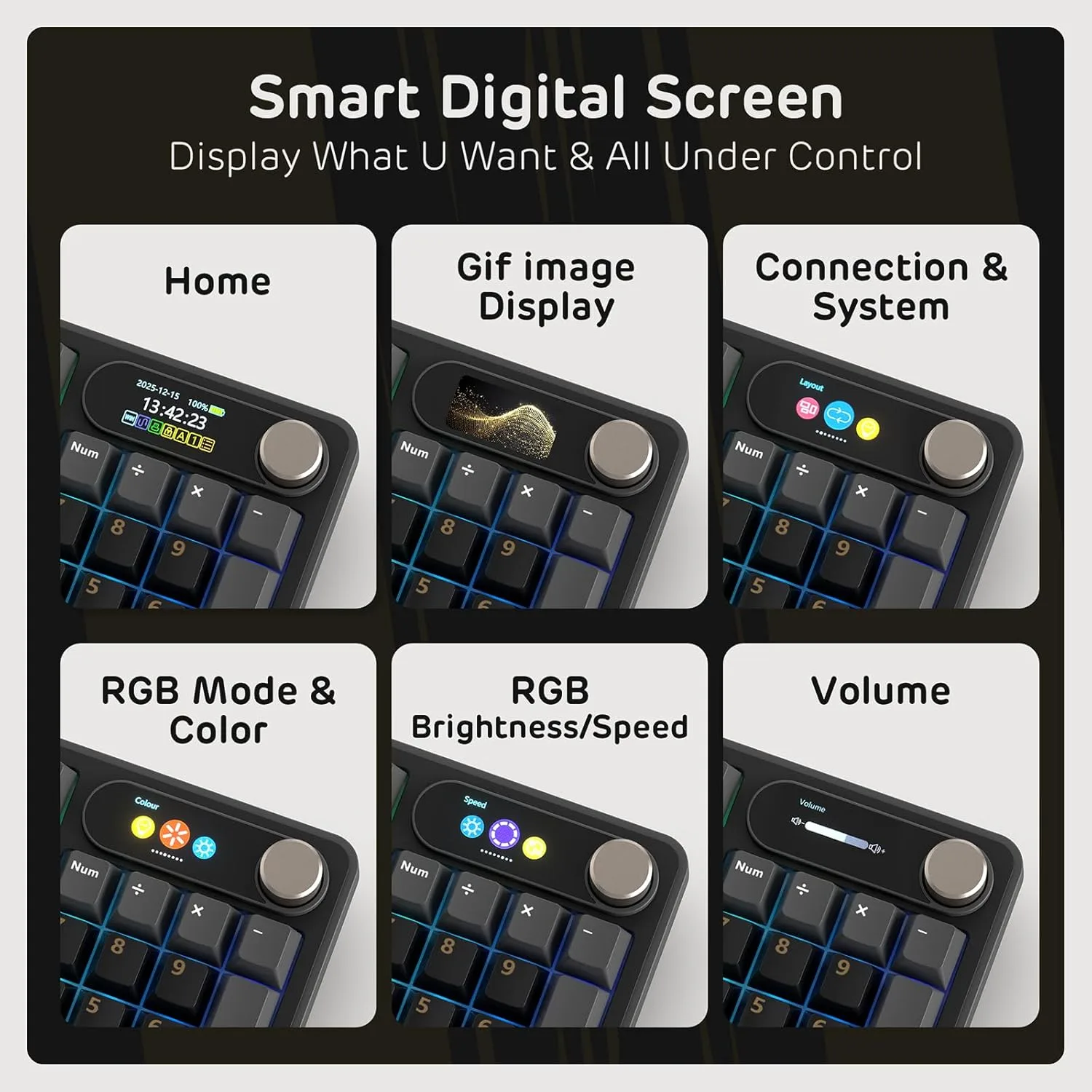 RK ROYAL KLUDGE S98 Wireless Mechanical Keyboard w/Smart Display & Knob
