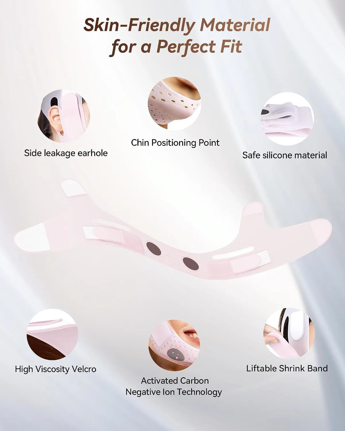 Reusable V-Line Sculpting Face Mask,Silicone Chin Strap for Jawline