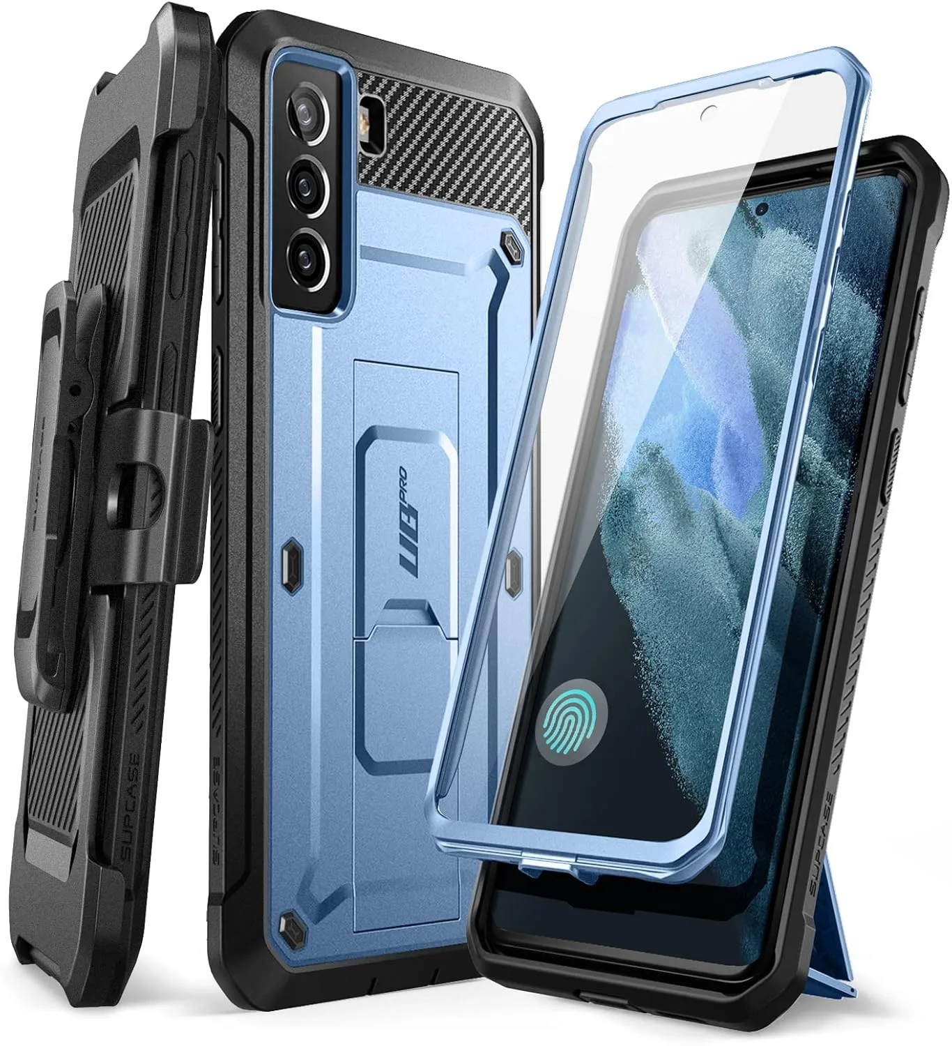 SUPCASE for Galaxy S21 FE Case with Built-in Screen Protector, Blue