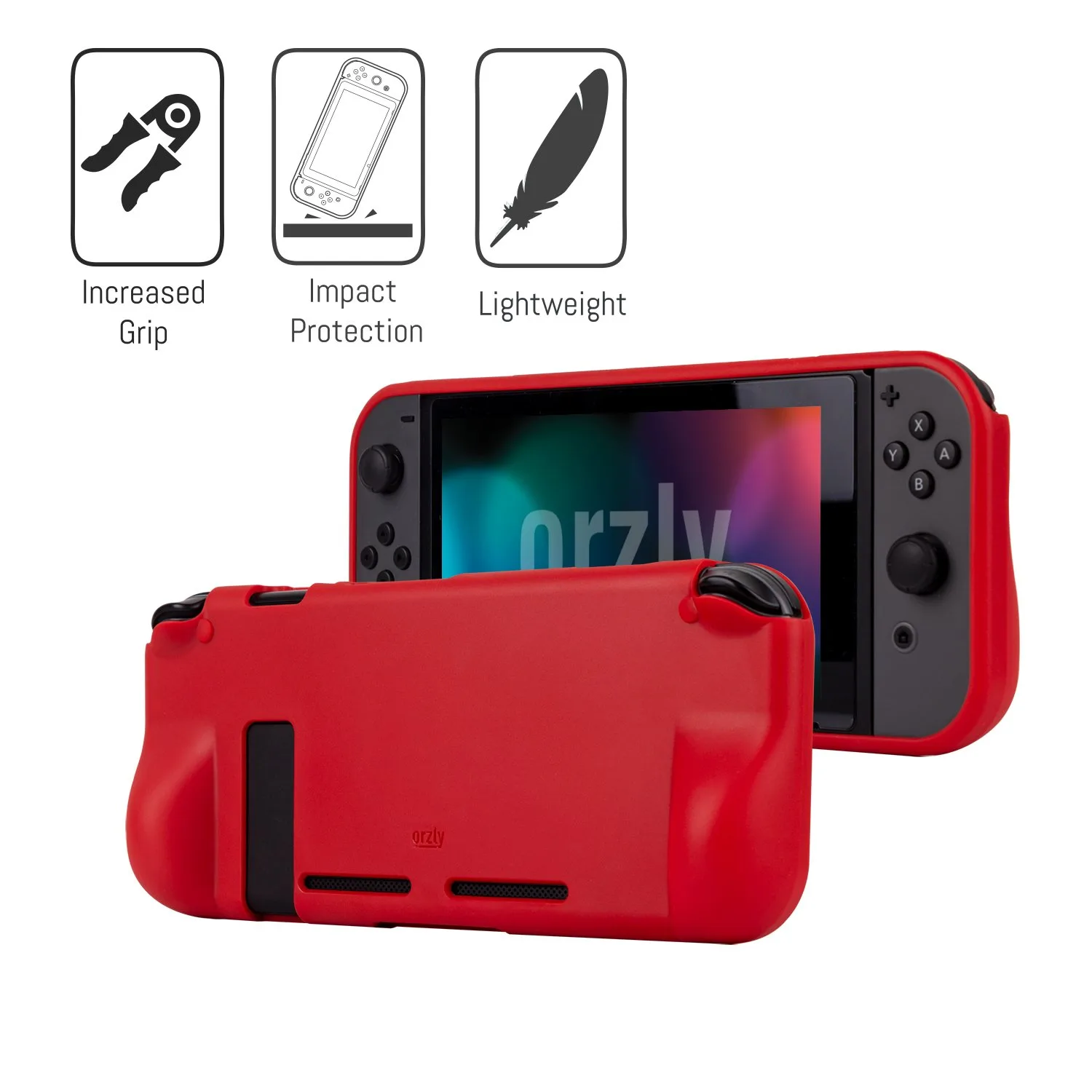 Orzly Essential Accessories Bundle for Nintendo Switch 1 & OLED, Red
