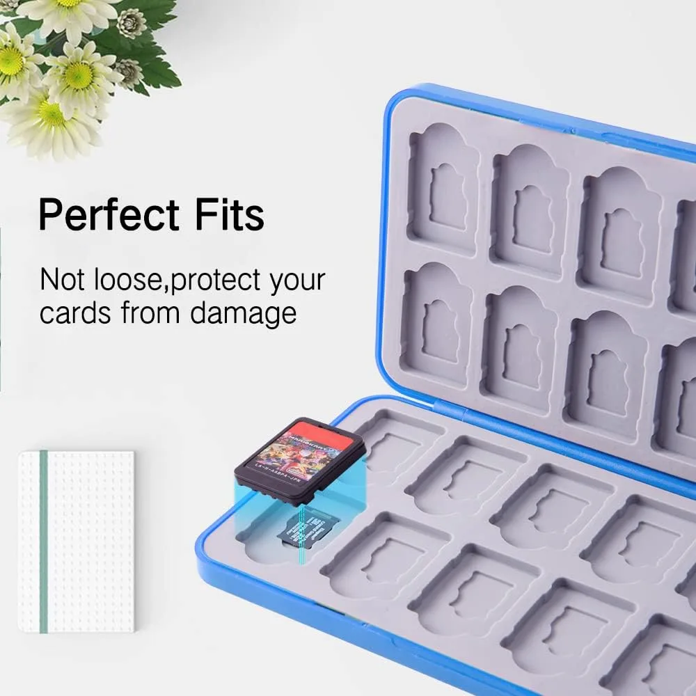 PERFECTSIGHT Game Card Case for Nintendo Switch/Switch Lite/OLED, 24 Game Holder Cartridge Case for Game Cards and 24 SD Cards, Portable Compact Storage Box (Starry Night, 24 Slots)