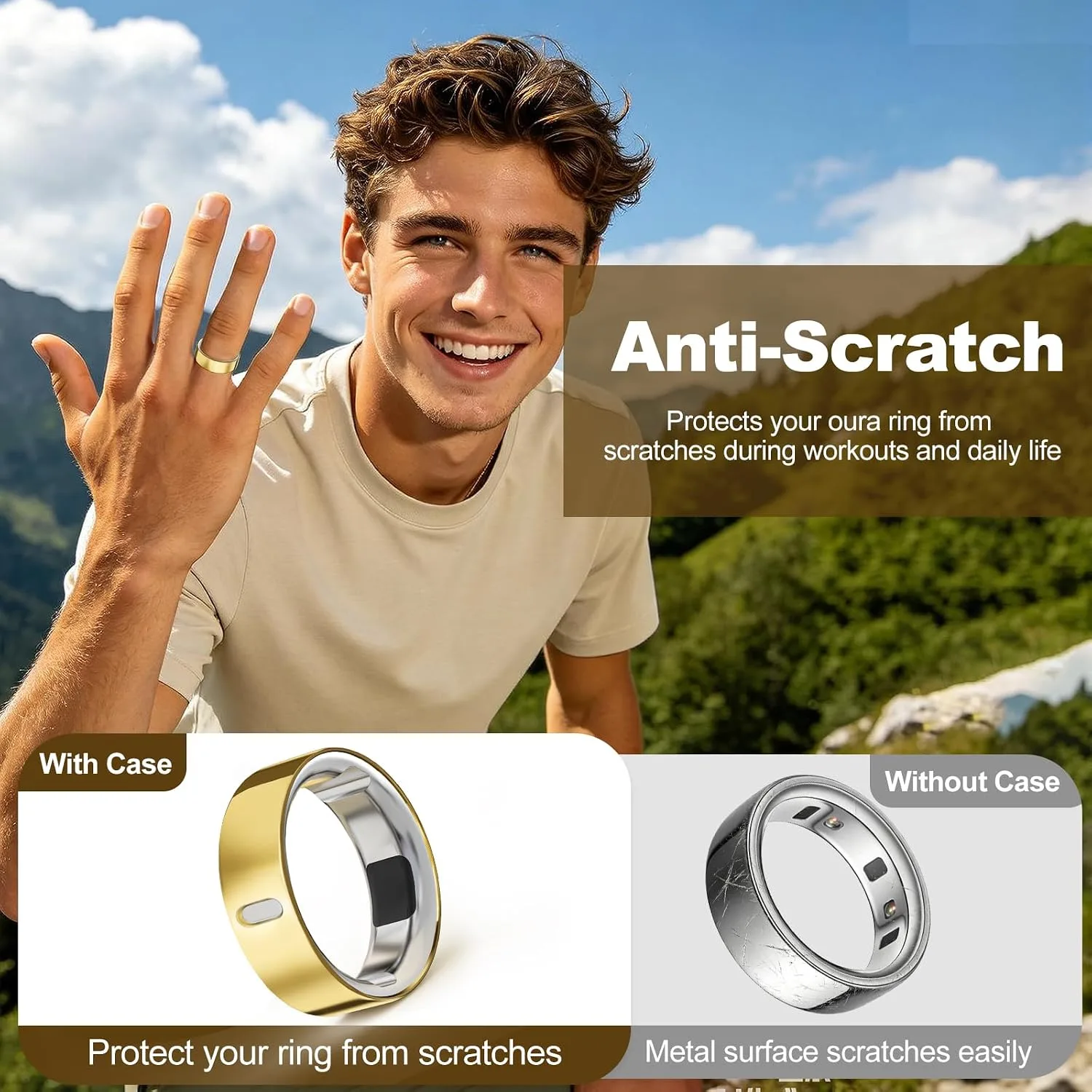 4 Pack Upgraded Ring Covers Compatible with Oura Ring Gen 4/Gen 3 Size 6