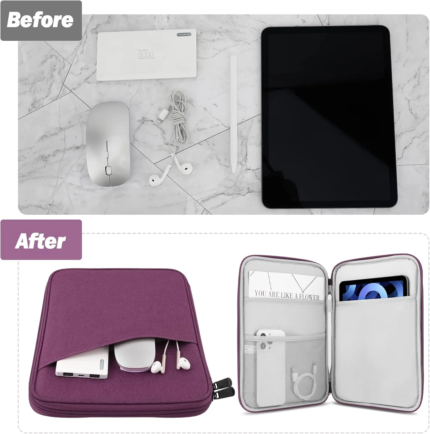 MoKo 9-11 Inch Tablet Sleeve Bag Carrying Case with Accessory Pocket