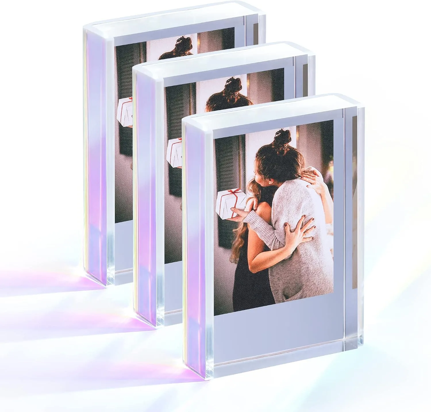 Marco para fotos Instax Mini Phattopa acrílico iridiscente 3 unidades