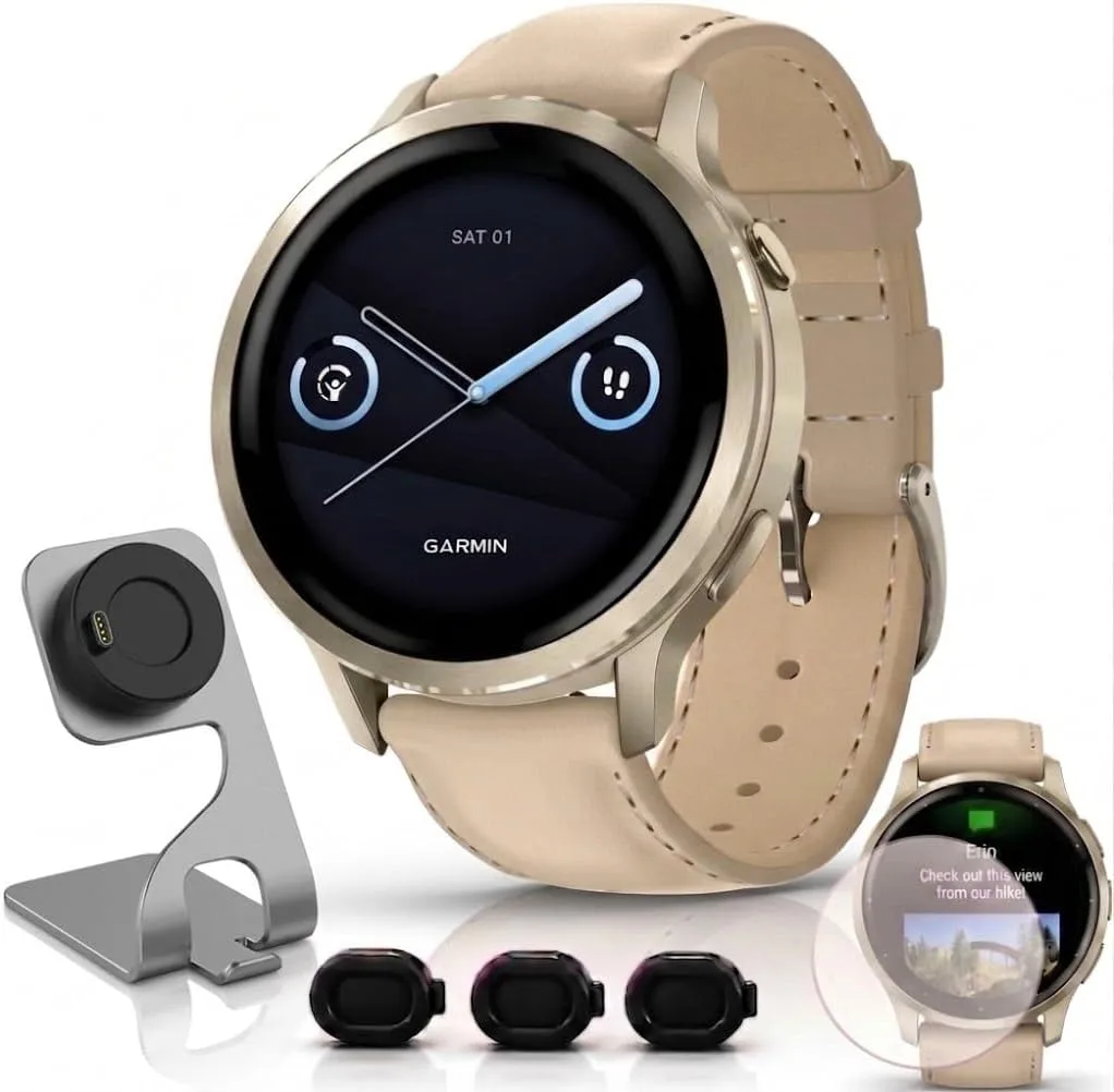 Garmin Venu 4 Health Fitness GPS Smartwatch 41mm AMOLED Bundle