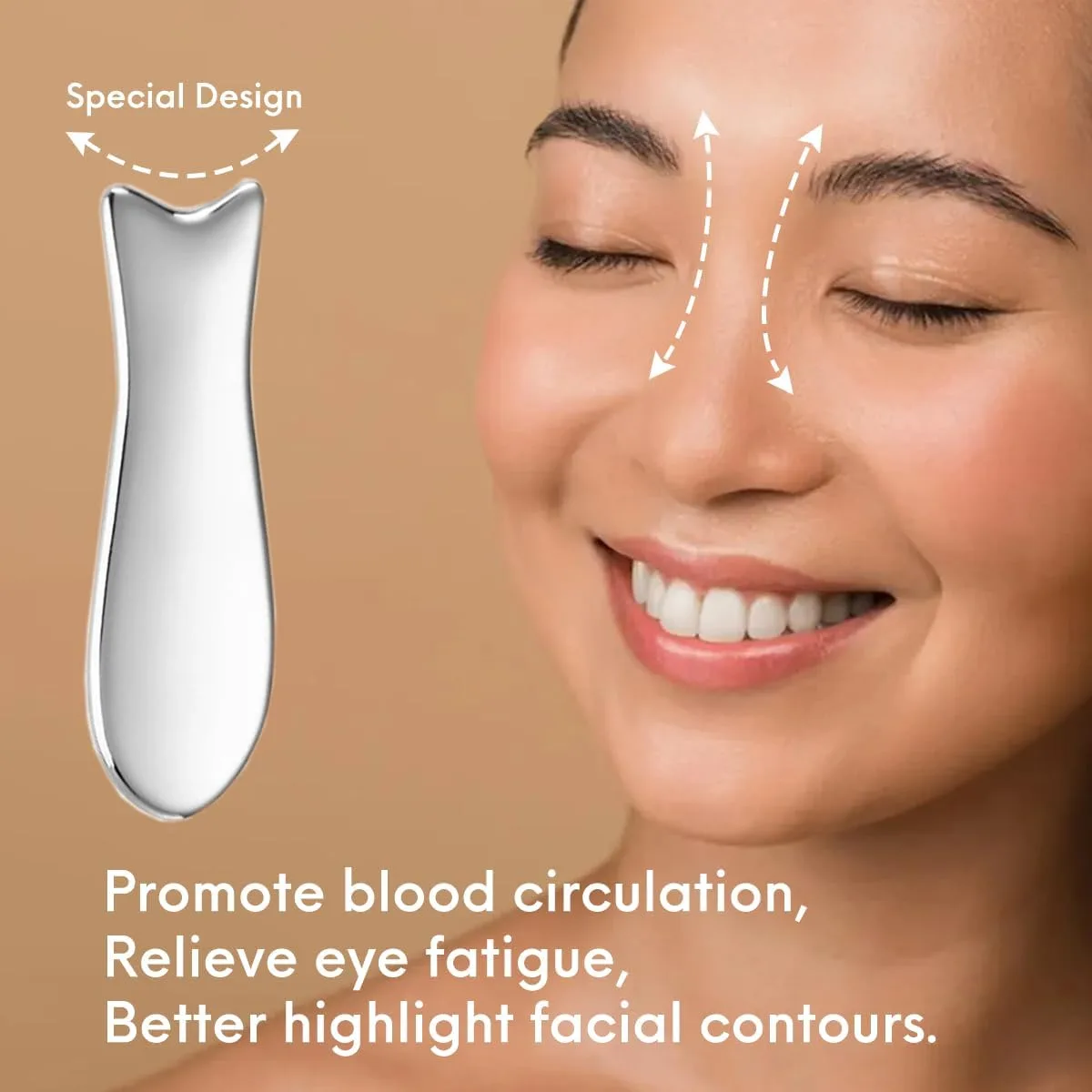 Stainless Steel Gua Sha Facial Tools 3 in 1 with Pouch,Facial Massage Tool Kit for Women’s Skincare Routine, Brighten and Sculpt Your Skin,Reduce Inflammation and Puffiness, Silver