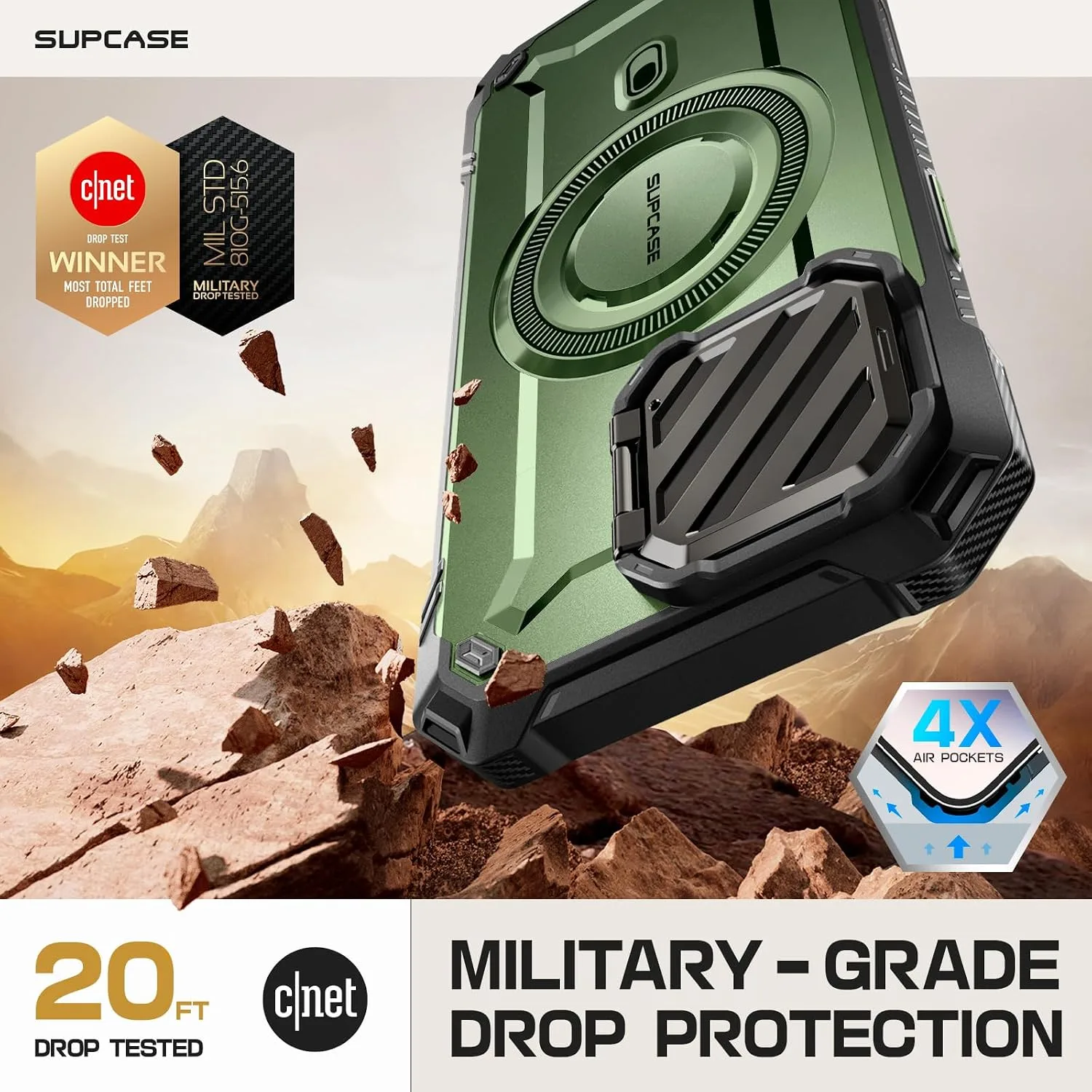 SUPCASE for iPhone 16 Pro Max Case (6.9 inch)with Camera Cover Stand Guldan