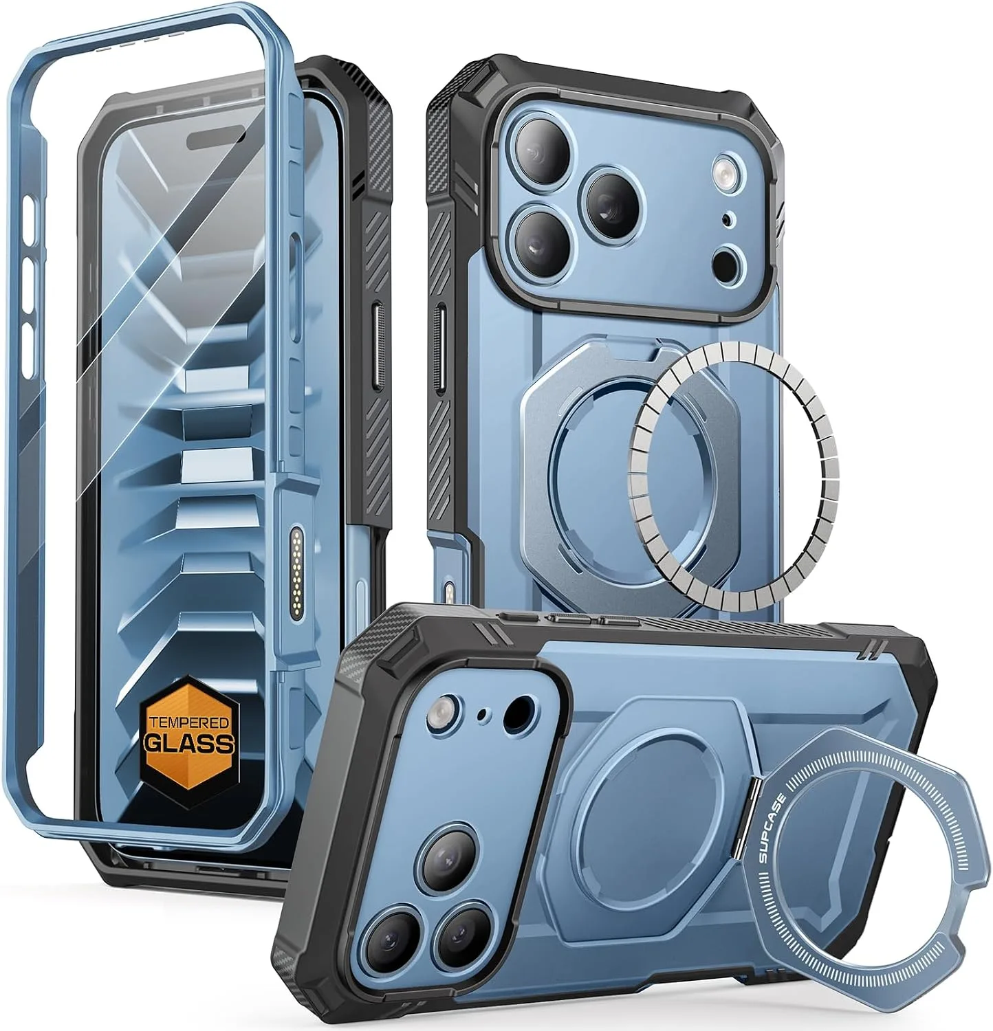 SUPCASE for iPhone 18 Pro Max Case/17 Pro Max Case, Glass Protector Glacier