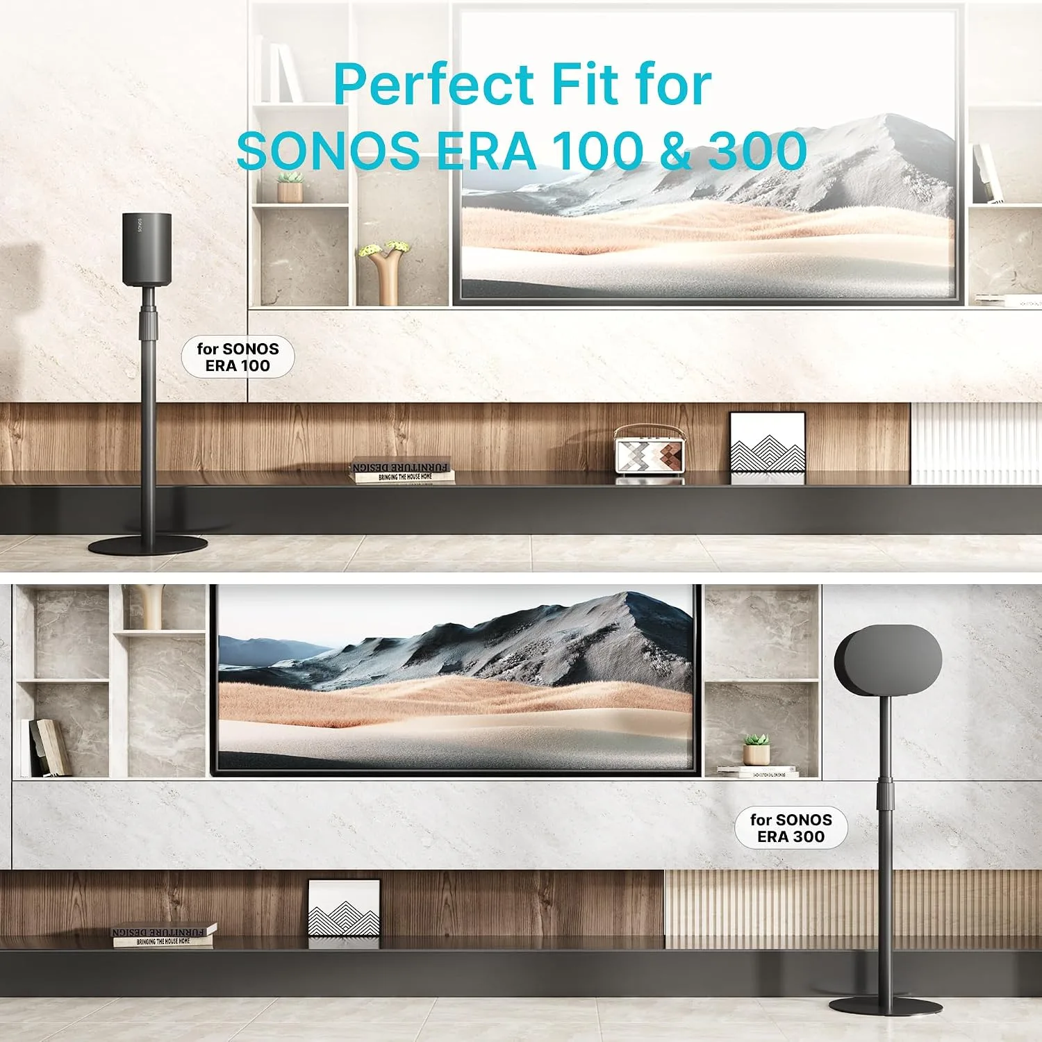 26.9"-42.6" Speaker Stands Compatible with Sonos Era 300 and 100, 1 Pack