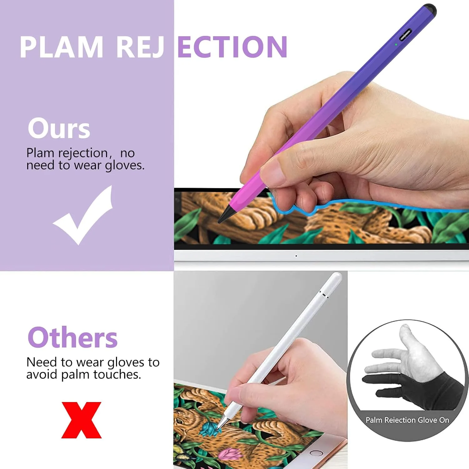 COO Stylus Pen for iPad Pro Air Mini 2018-2024, Palm Rejection Fast Charge