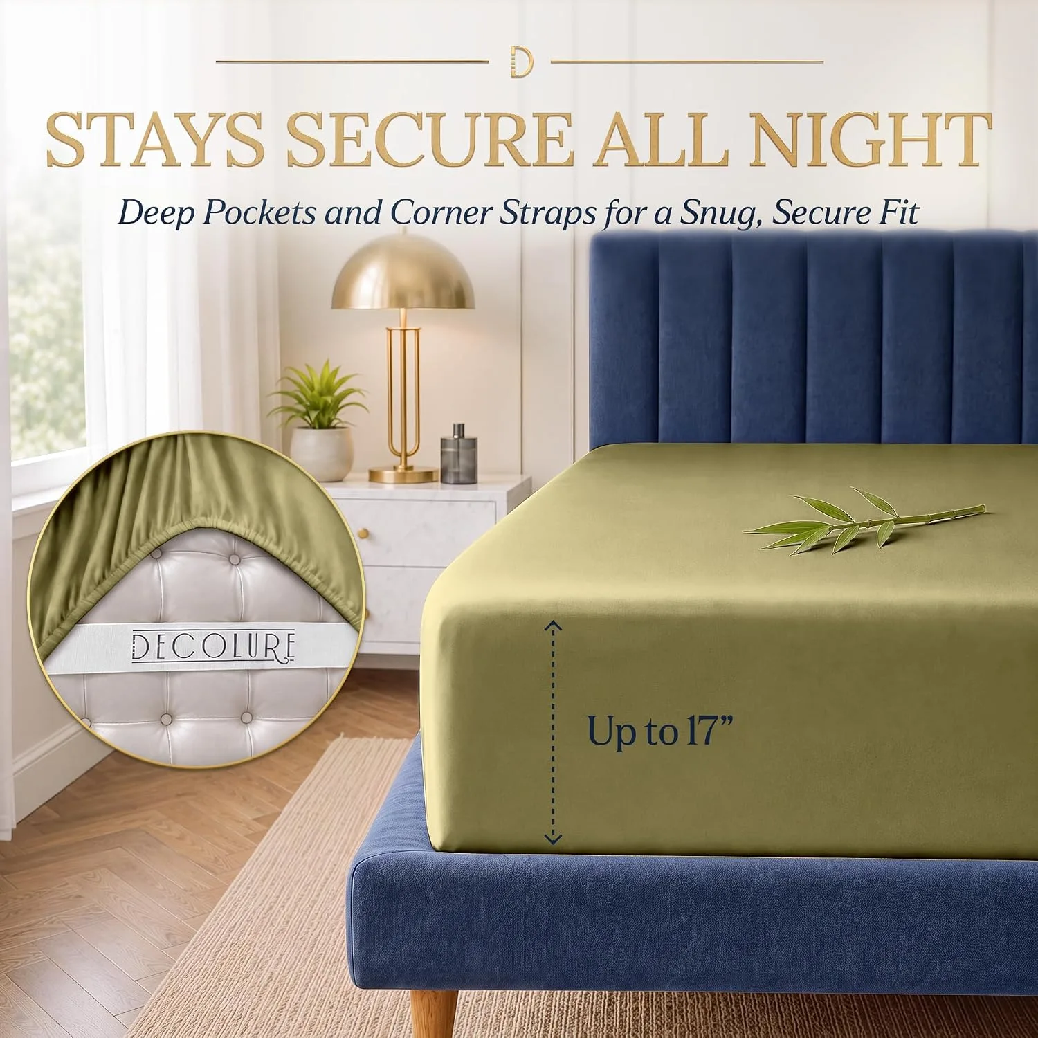 DECOLURE 100% Viscose from Bamboo Sheets Twin Size | 3 Pc Cooling Bed Set