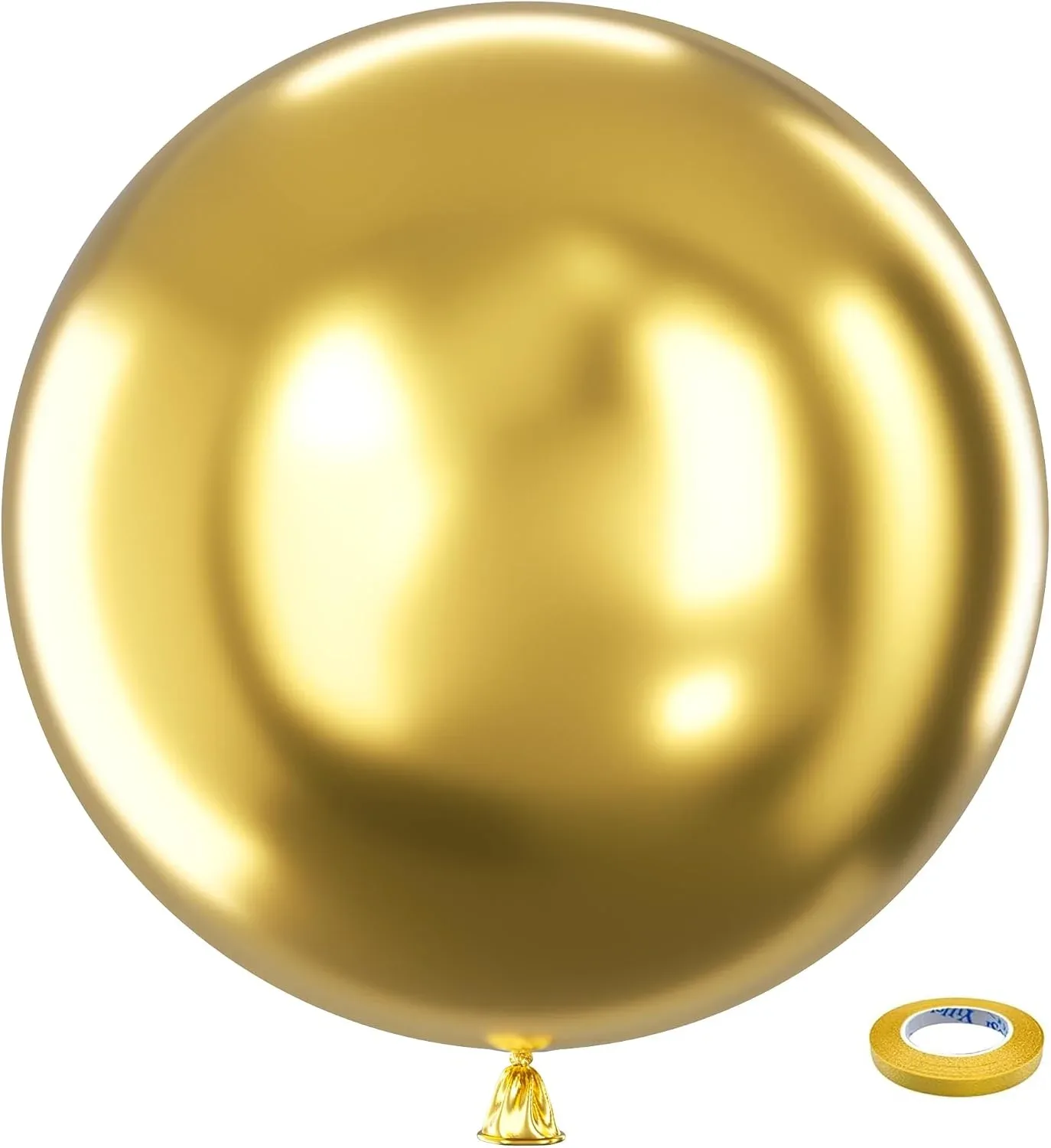 Bezente Metallic Gold Giant Latex Round Balloons 36 Inch 8 Pack