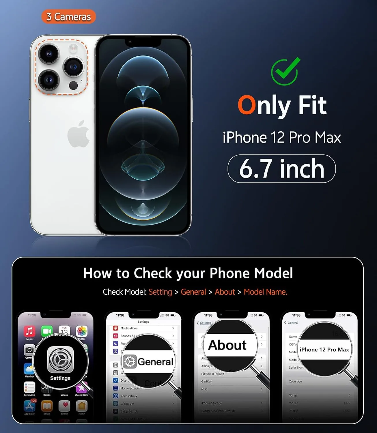 FNTCASE for iPhone 12 Pro-Max Case Compatible with Magsafe Clear Phonecase