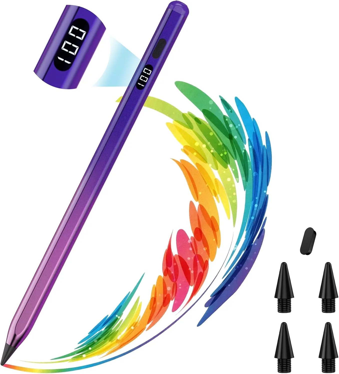 MoKo Stylus Pen for iPad 2018-2026, USB-C Charge Pencil with LED Display
