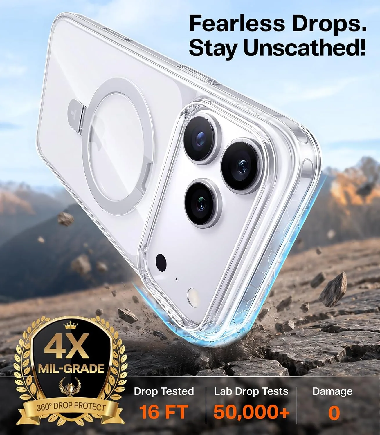 TORRAS Magnetic Stand for iPhone 18 Pro Max Case, Hands-Free Viewing, Clear