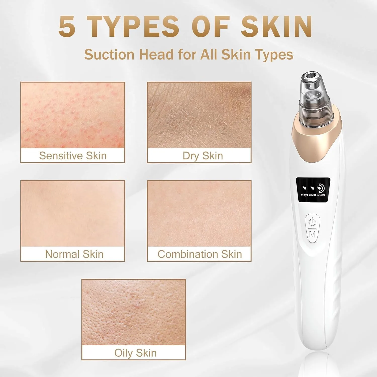 Blackhead Remover Tools,Electric Vacuum Facial Pore Cleaner Tool (Golden)