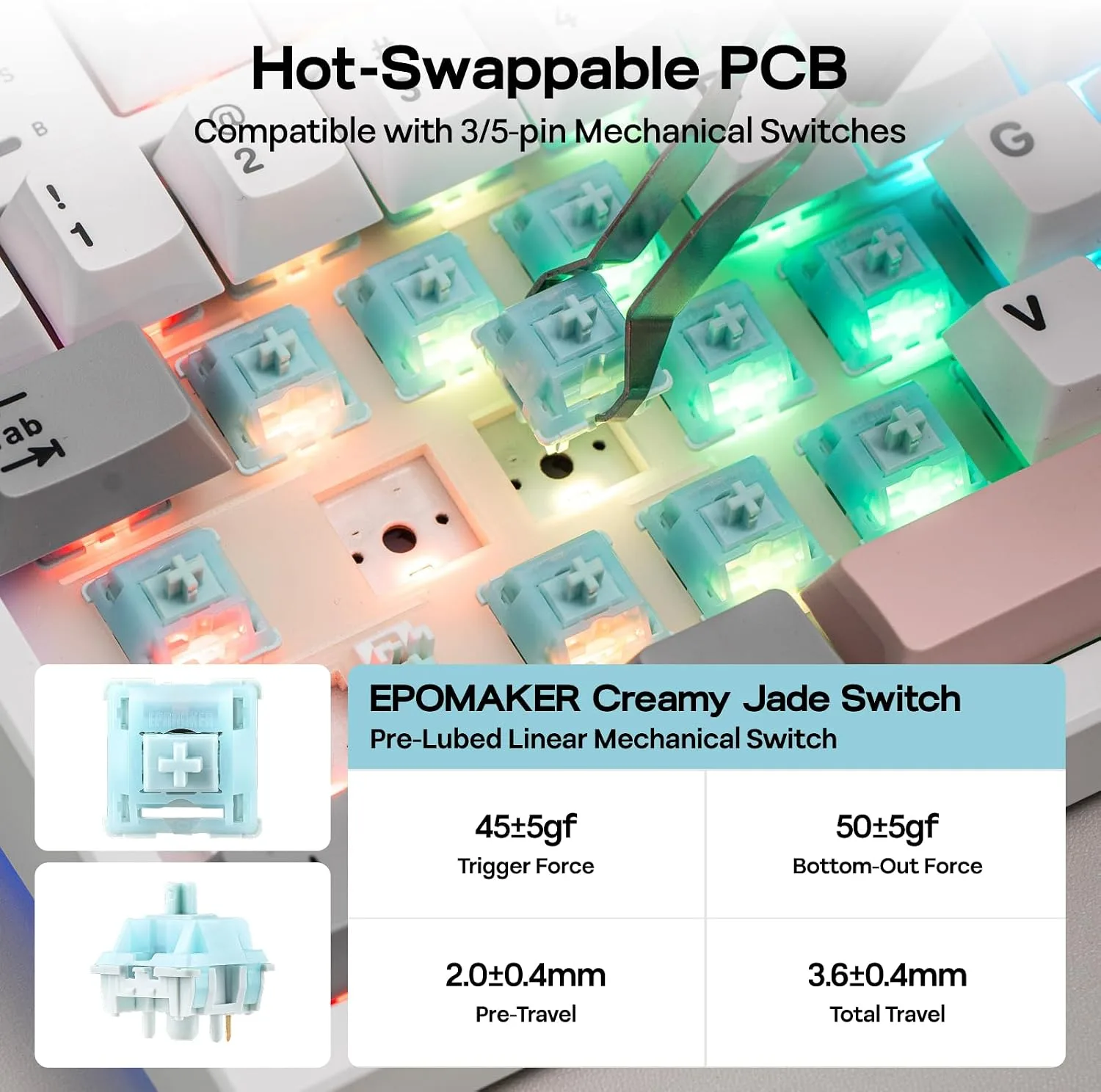 EPOMAKER TH87 Wireless Mechanical Keyboard with 10000mAh Battery
