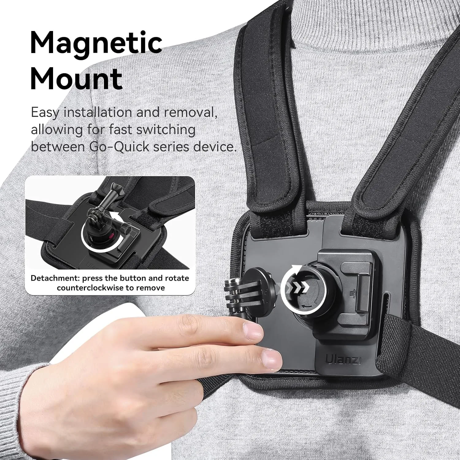 ULANZI CM028 Adjustable Chest Mount Harness for Action Camera Phone