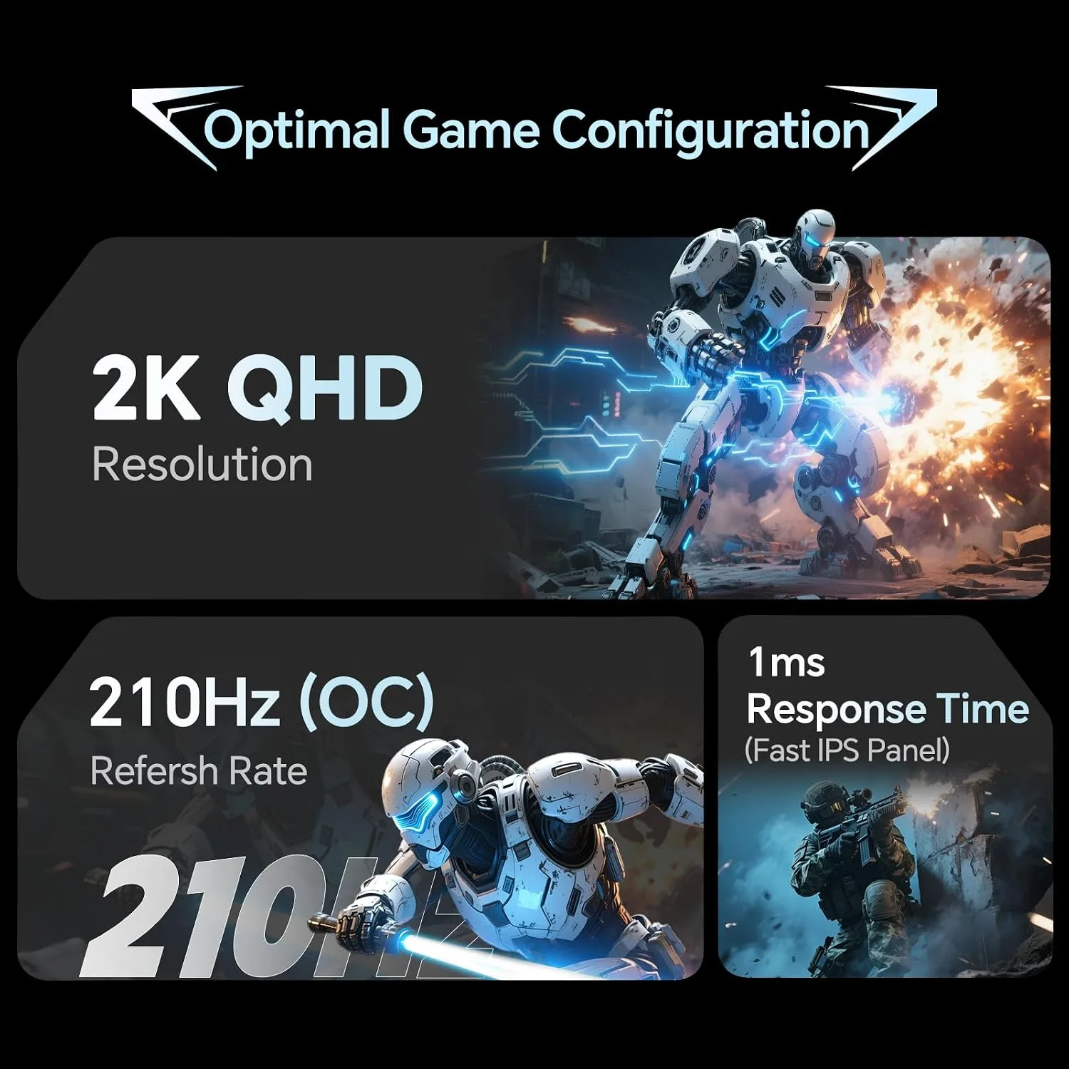KTC 27 Inch 1440P 200Hz White Gaming Monitor, OC 210Hz, H27T6
