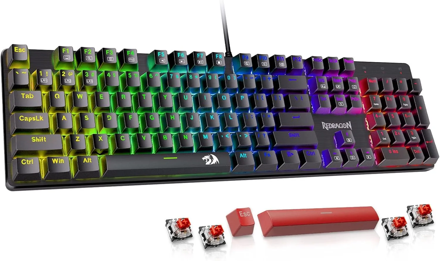 Teclado mecánico para gaming Redragon K671 con cable y 11 modos de retroiluminación