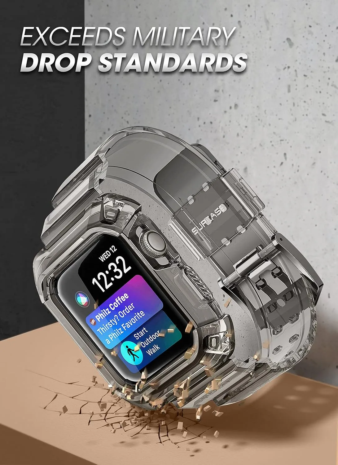 SUPCASE for Apple Watch 9/8/7/6/5/4/SE Case with Band 44mm/45mm FrostBlack