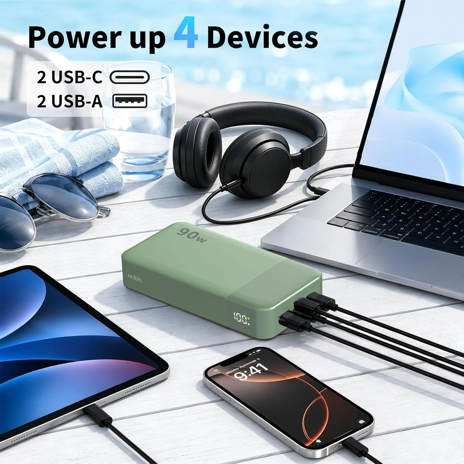 NOBIS 90W Portable Charger 20000mAh Laptop Power Bank Fast Charging