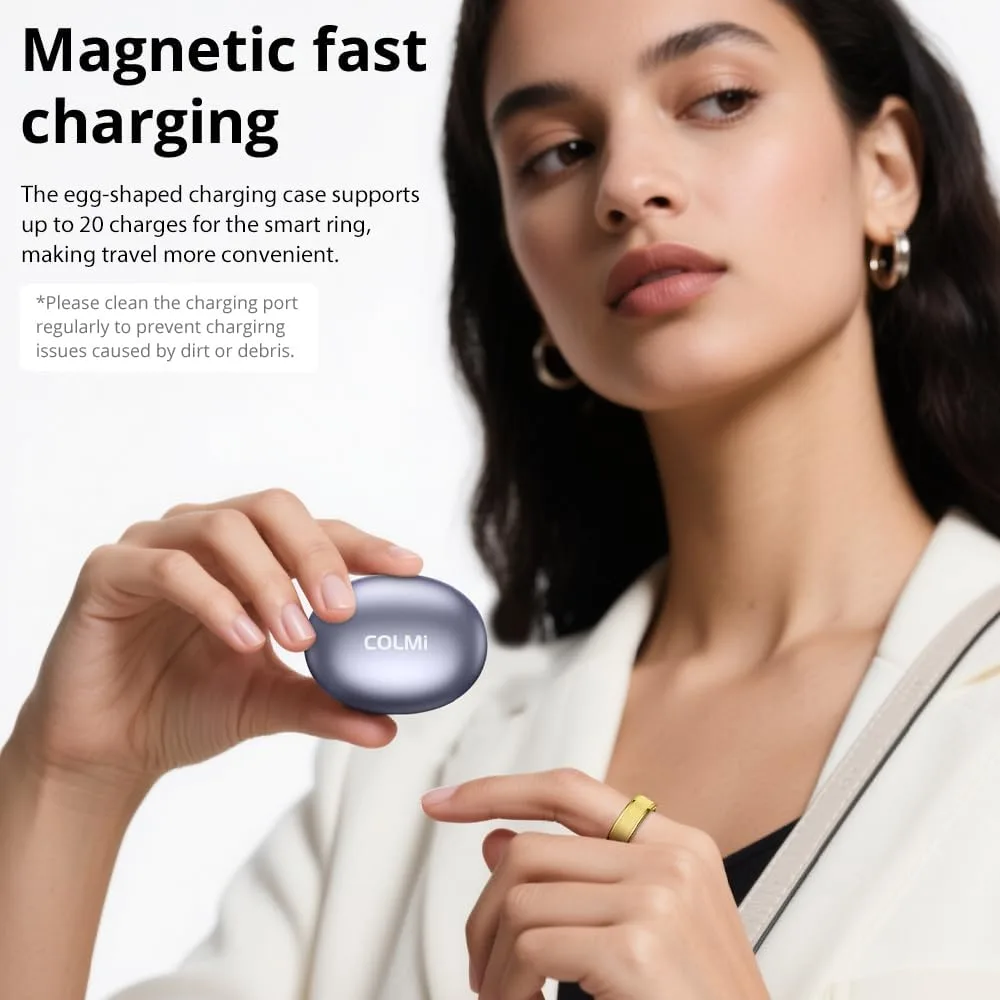 COLMI Ring 2 Radiant Smart Ring, Smart Ring for Women & Men, No App Fee.