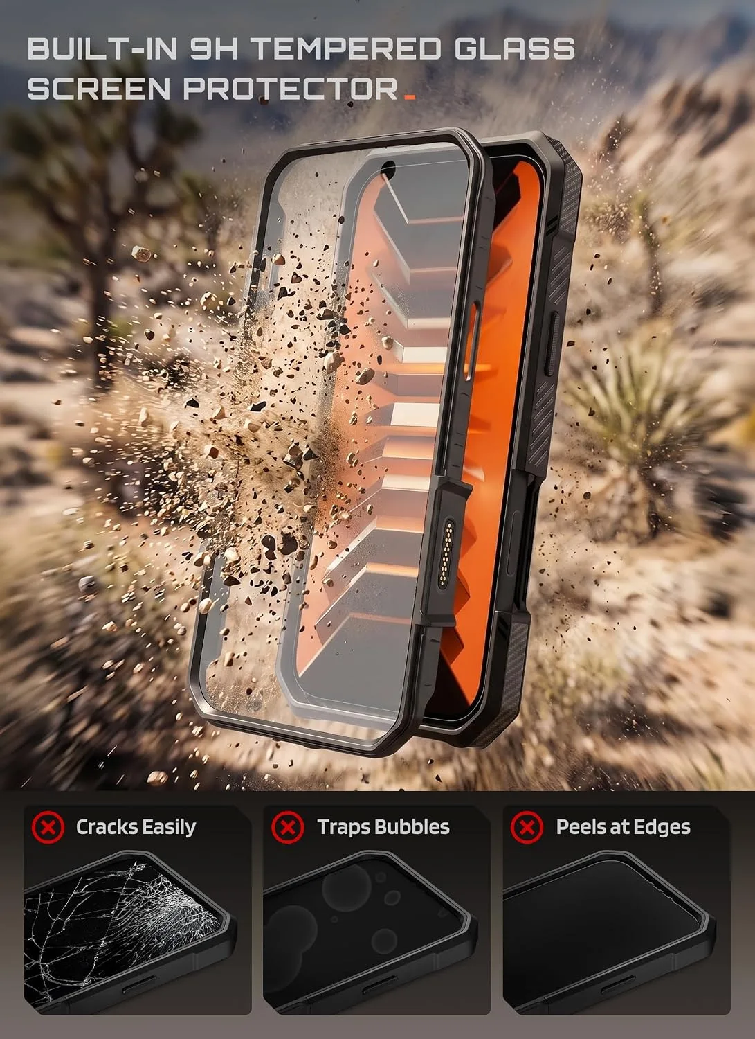 SUPCASE for iPhone 18 Pro Max Case/17 Pro Max Case, Glass Protector, Black