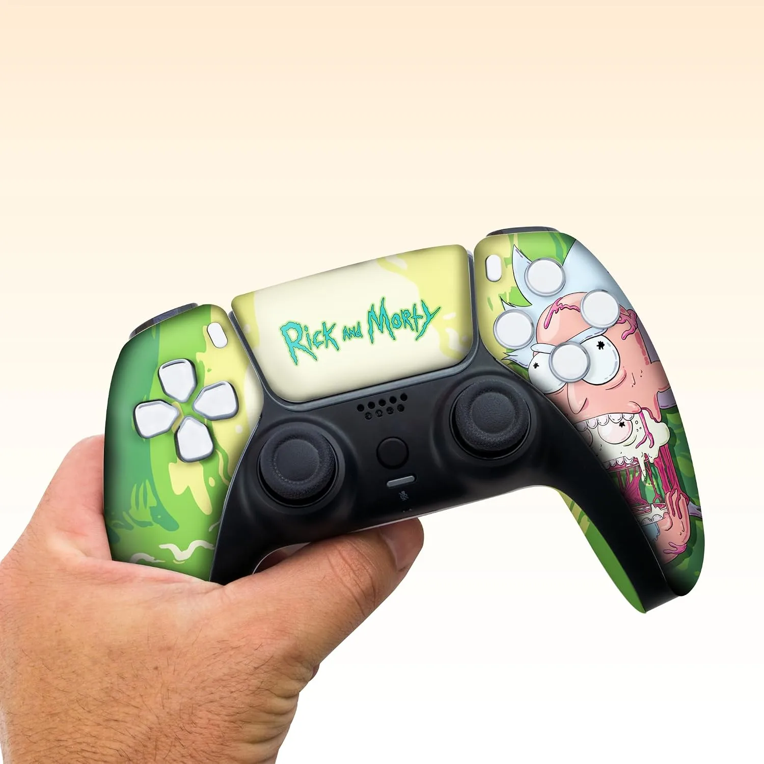 Riccky Mortty Custom PS-5 Controller Wireless compatible with Play-Station 5 Console by BCB Controllers | Proudly Customized in USA with Permanent HYDRO-DIP Printing (NOT JUST A SKIN)