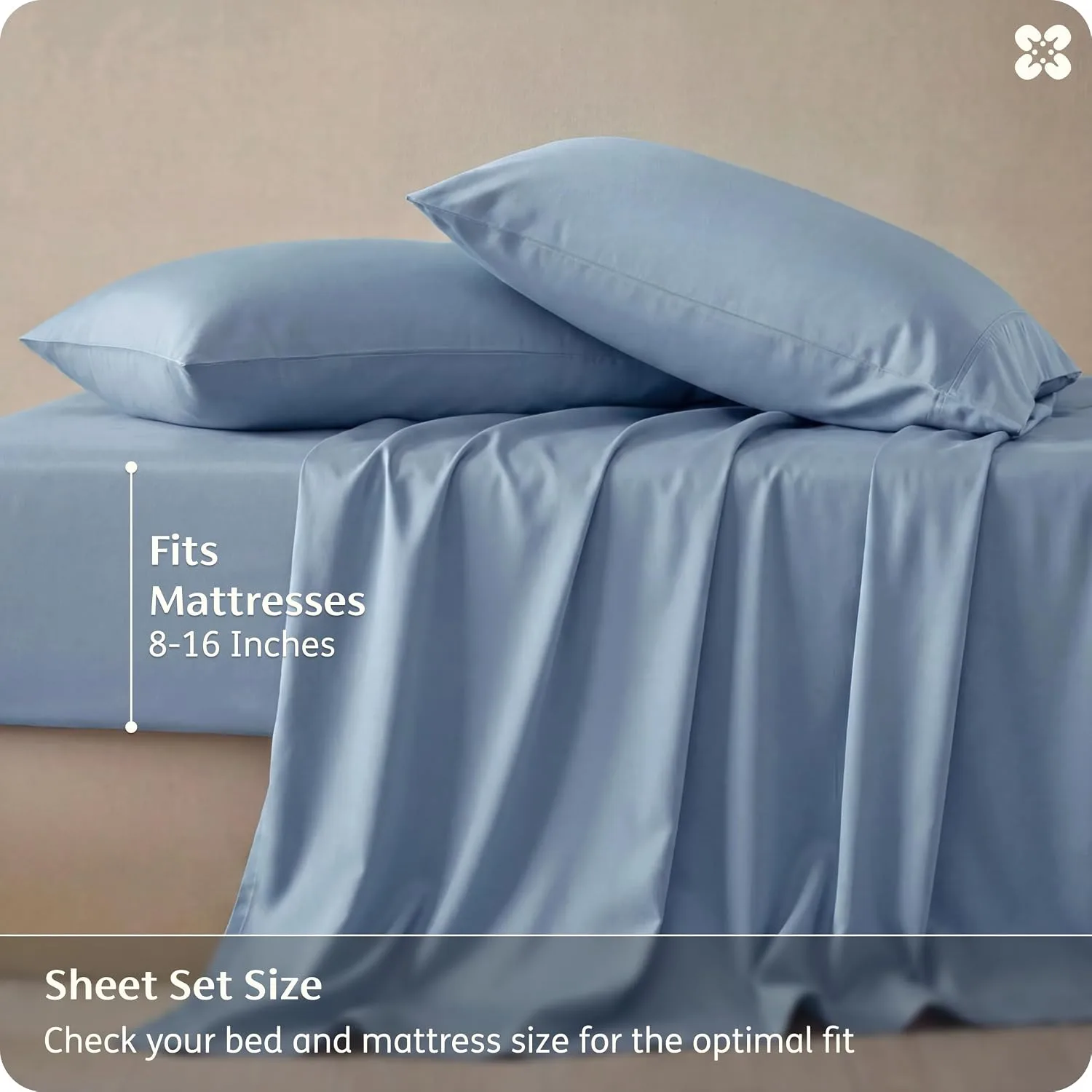 Bedsure PureWoven 100% Rayon Derived from Bamboo, Full Size Sheets, 4 PCS