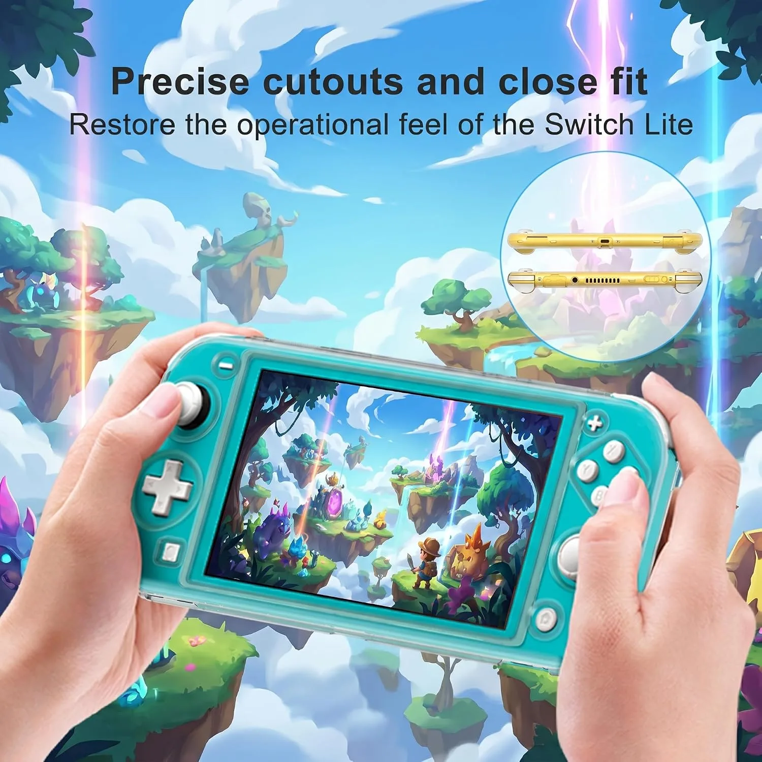 FYOUNG Switch Lite Cover Case,Crystal Hard Protective Shell for Switch Lite
