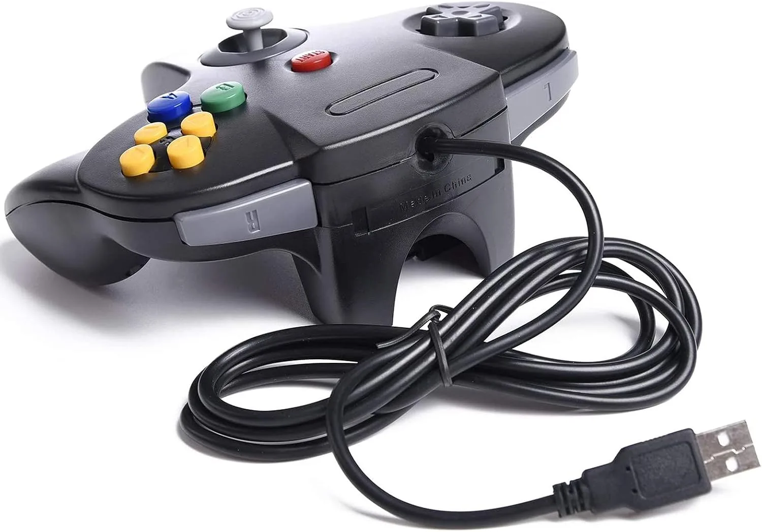 2 Pack USB Wired N64 Controller, miadore Classic N64 PC Gamepad Joystick Controller for Windows PC MAC Linux Raspberry Pi 3 (Black/Red)