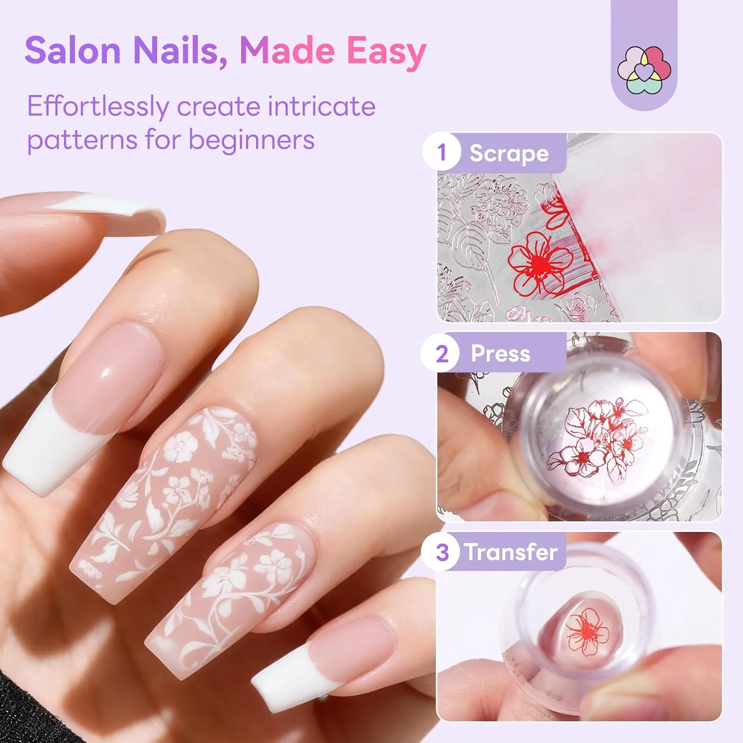 SAVILAND Nail Stamping Gel Polish Kit 6 Colors