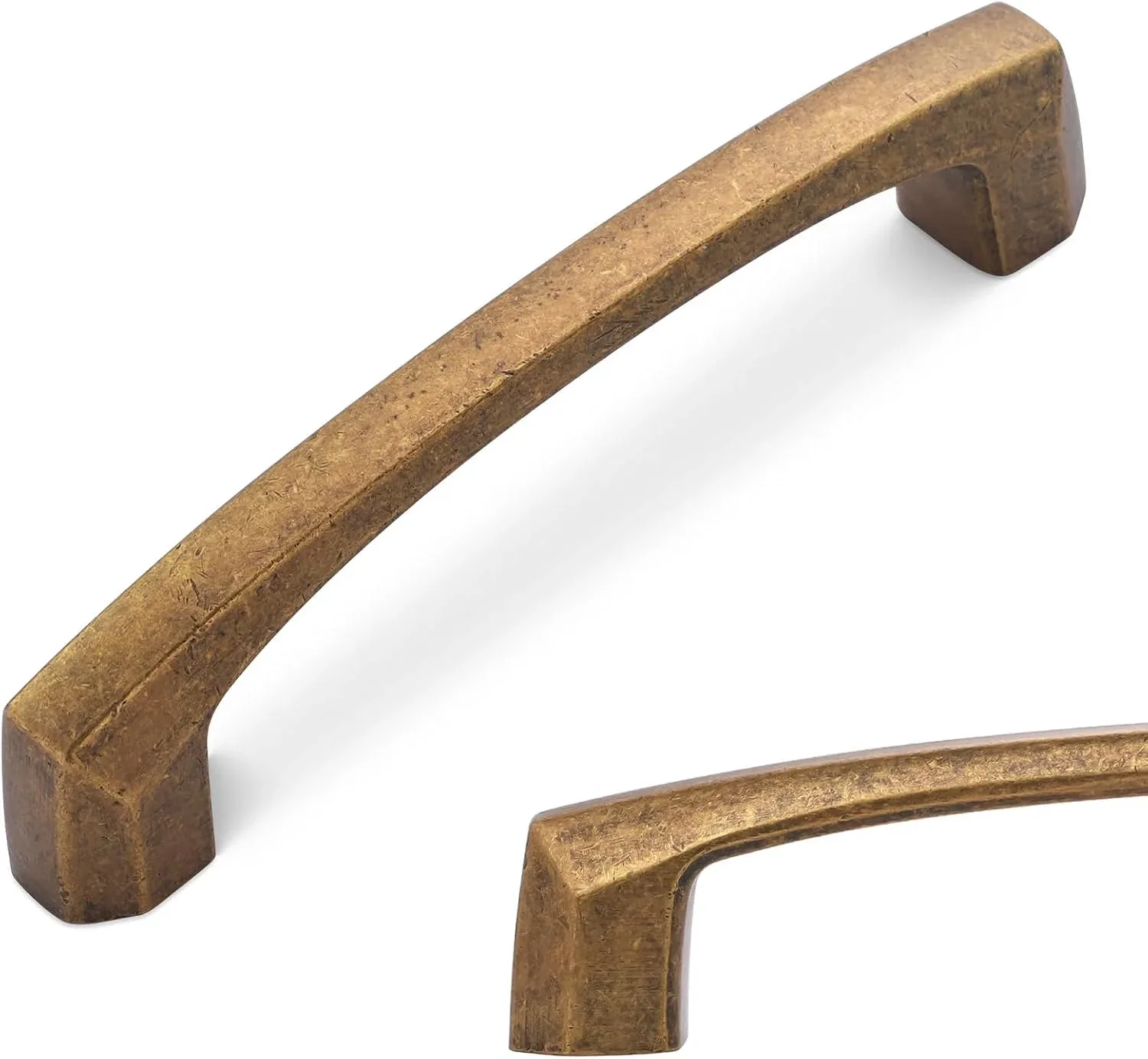 BUKOBYHE 10 Pack 3-3/4 Inch Kitchen Cabinet Handles Antique Brass Cabinet Pulls Vintage Drawer Pulls Aged Kitchen Hardware