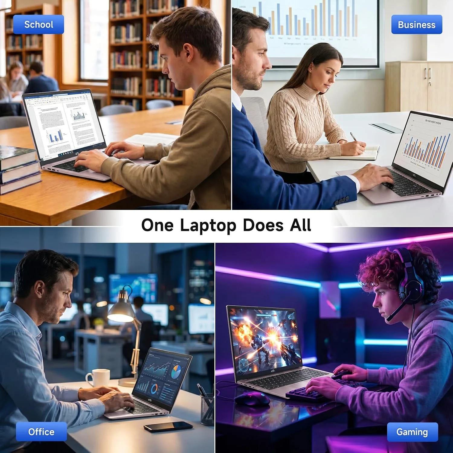 15.6" Light Gaming Laptop 2026 AI | AMD Ryzen 7 7735HS 16GB DDR5 512GB SSD